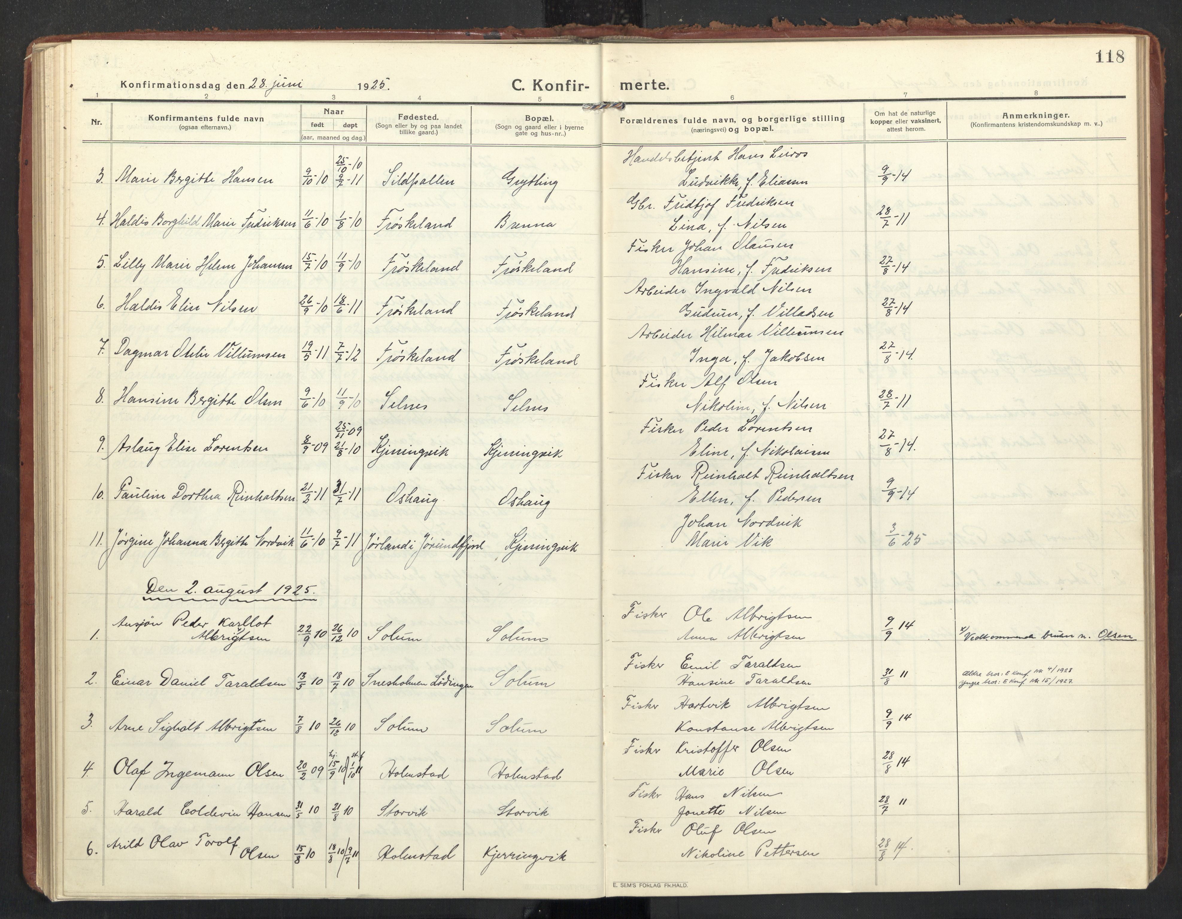 Ministerialprotokoller, klokkerbøker og fødselsregistre - Nordland, SAT/A-1459/890/L1288: Parish register (official) no. 890A03, 1915-1925, p. 118