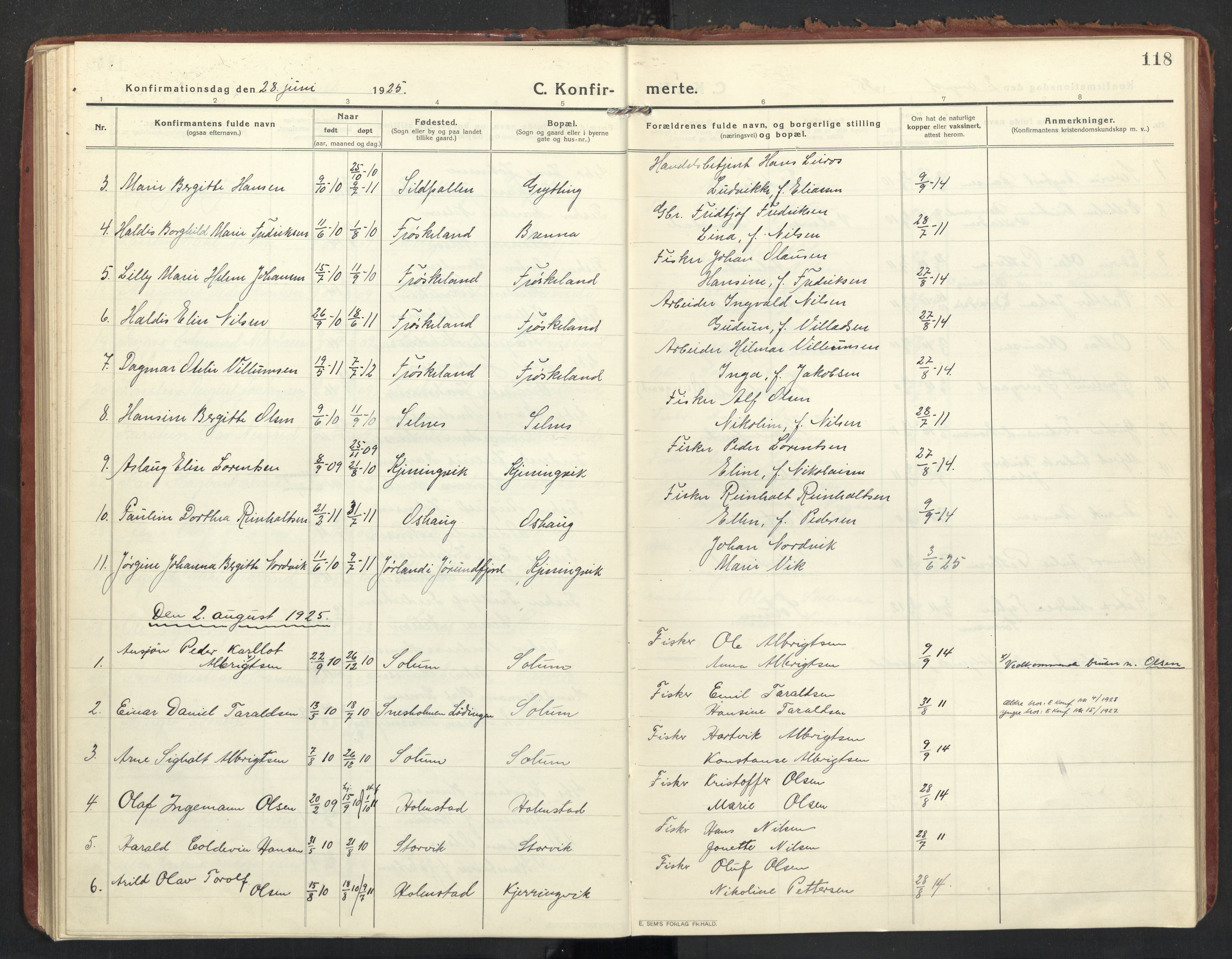 Ministerialprotokoller, klokkerbøker og fødselsregistre - Nordland, AV/SAT-A-1459/890/L1288: Parish register (official) no. 890A03, 1915-1925, p. 118