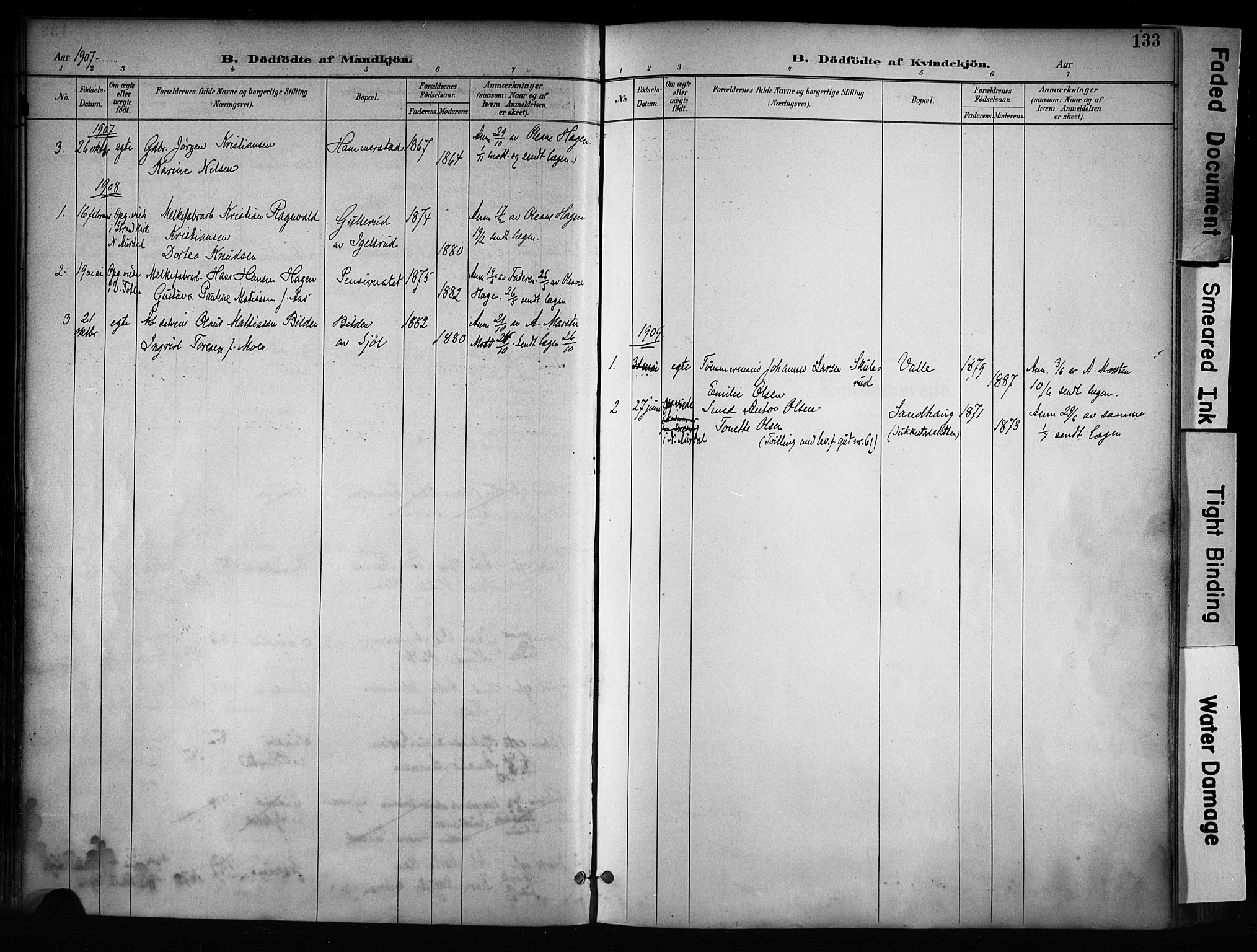 Østre Toten prestekontor, AV/SAH-PREST-104/H/Ha/Haa/L0008: Parish register (official) no. 8, 1897-1909, p. 133