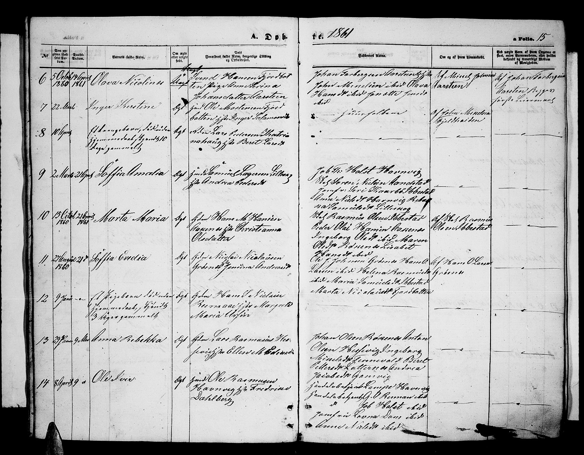 Ibestad sokneprestembete, AV/SATØ-S-0077/H/Ha/Hab/L0005klokker: Parish register (copy) no. 5, 1860-1871, p. 15