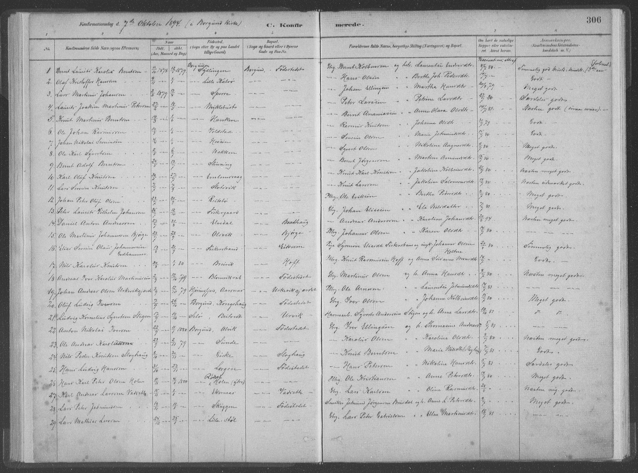 Ministerialprotokoller, klokkerbøker og fødselsregistre - Møre og Romsdal, SAT/A-1454/528/L0402: Parish register (official) no. 528A12II, 1880-1903, p. 306