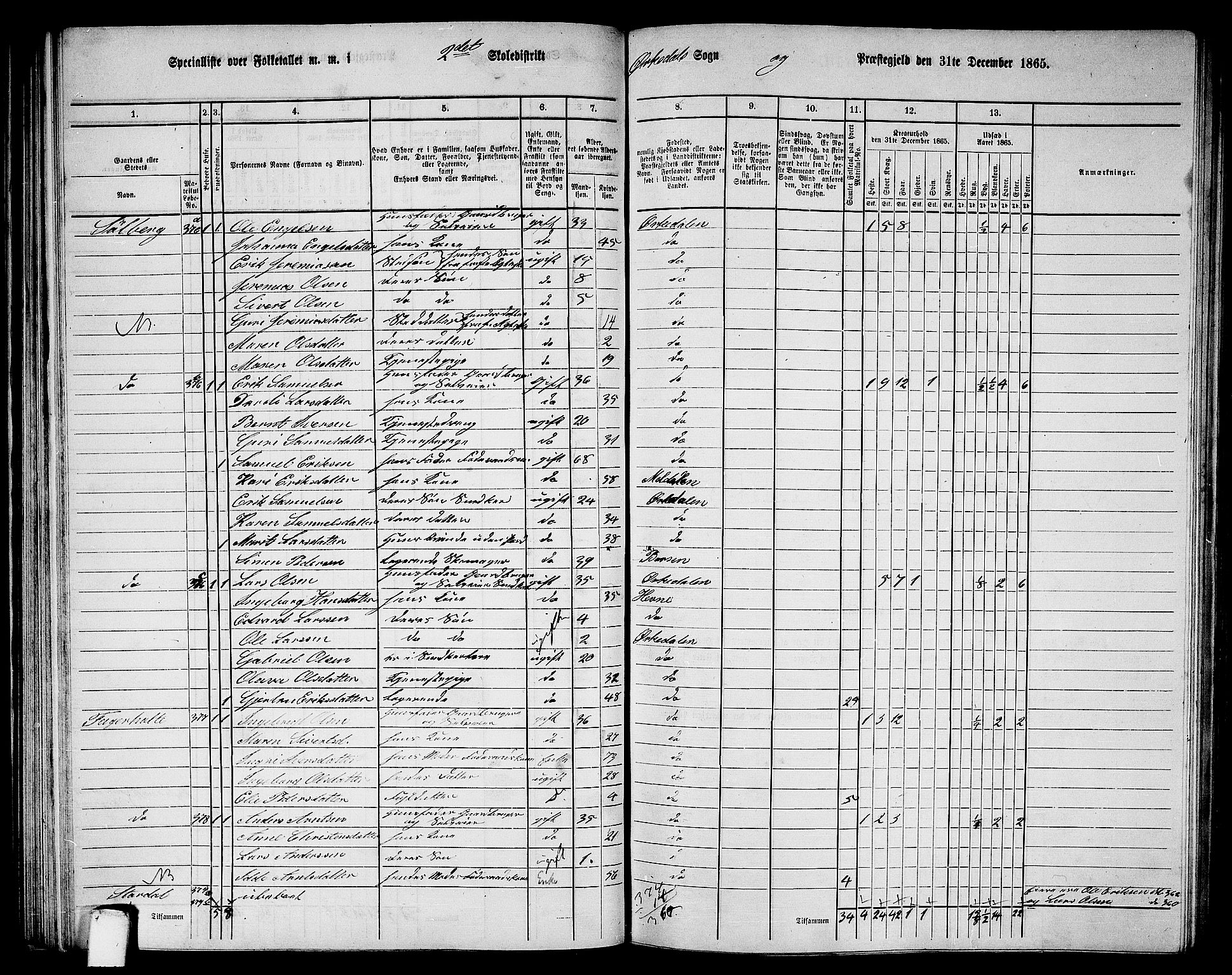 RA, 1865 census for Orkdal, 1865, p. 81