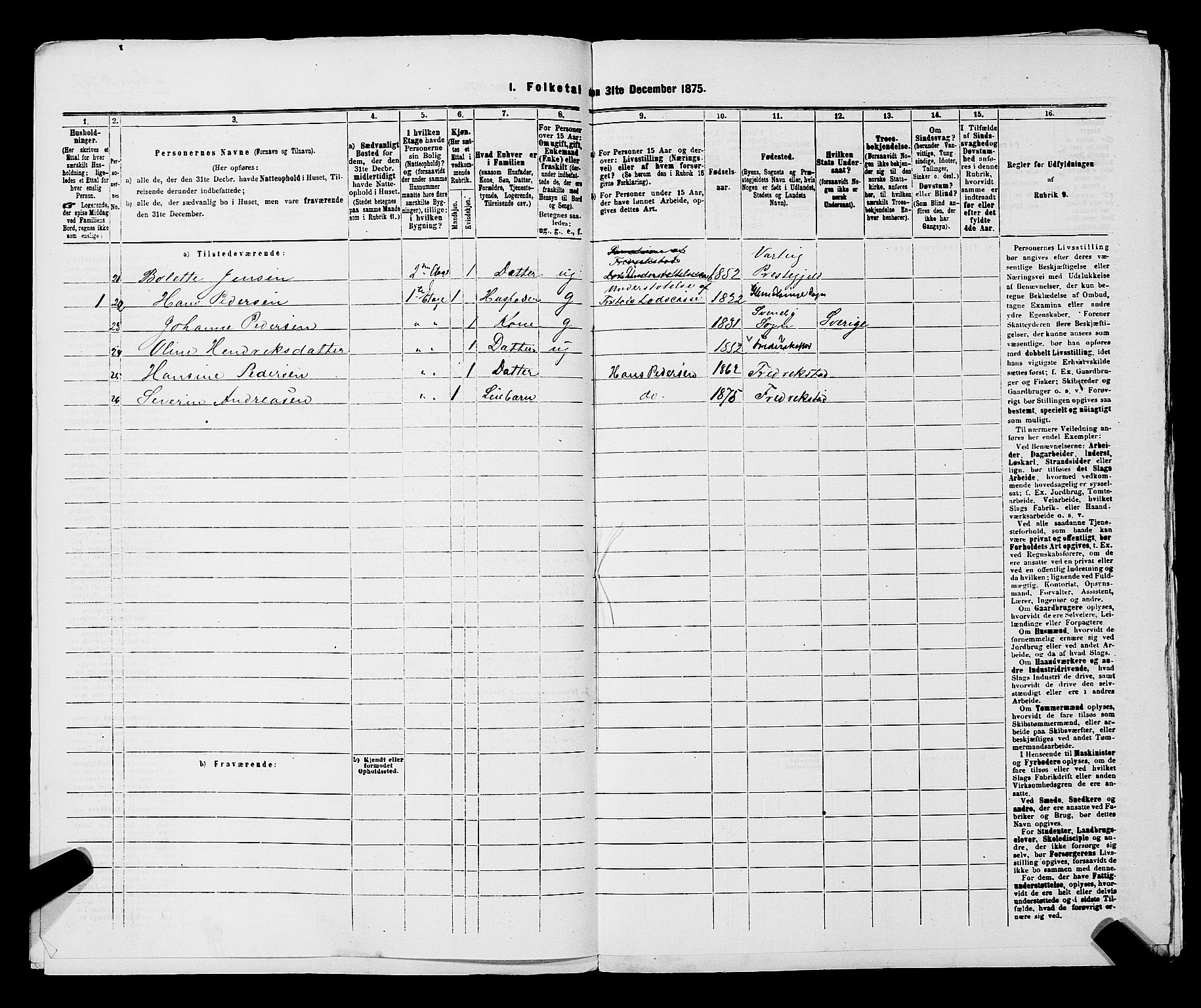 RA, 1875 census for 0103B Fredrikstad/Fredrikstad, 1875, p. 911