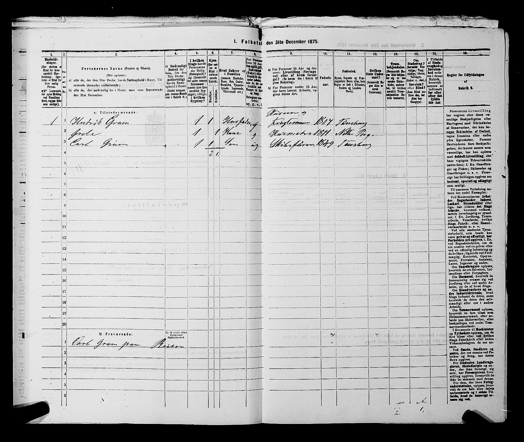 SAKO, 1875 census for 0705P Tønsberg, 1875, p. 293