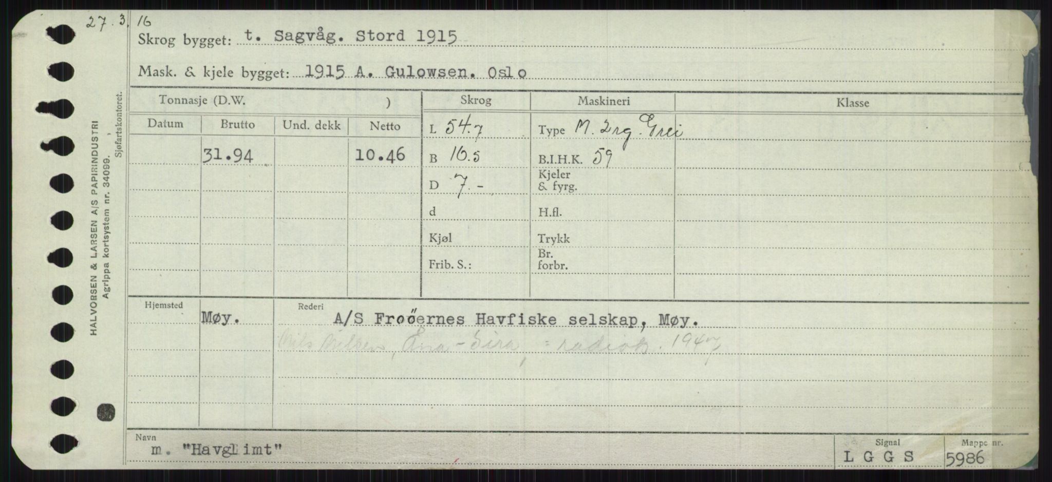 Sjøfartsdirektoratet med forløpere, Skipsmålingen, RA/S-1627/H/Ha/L0002/0002: Fartøy, Eik-Hill / Fartøy, G-Hill, p. 637