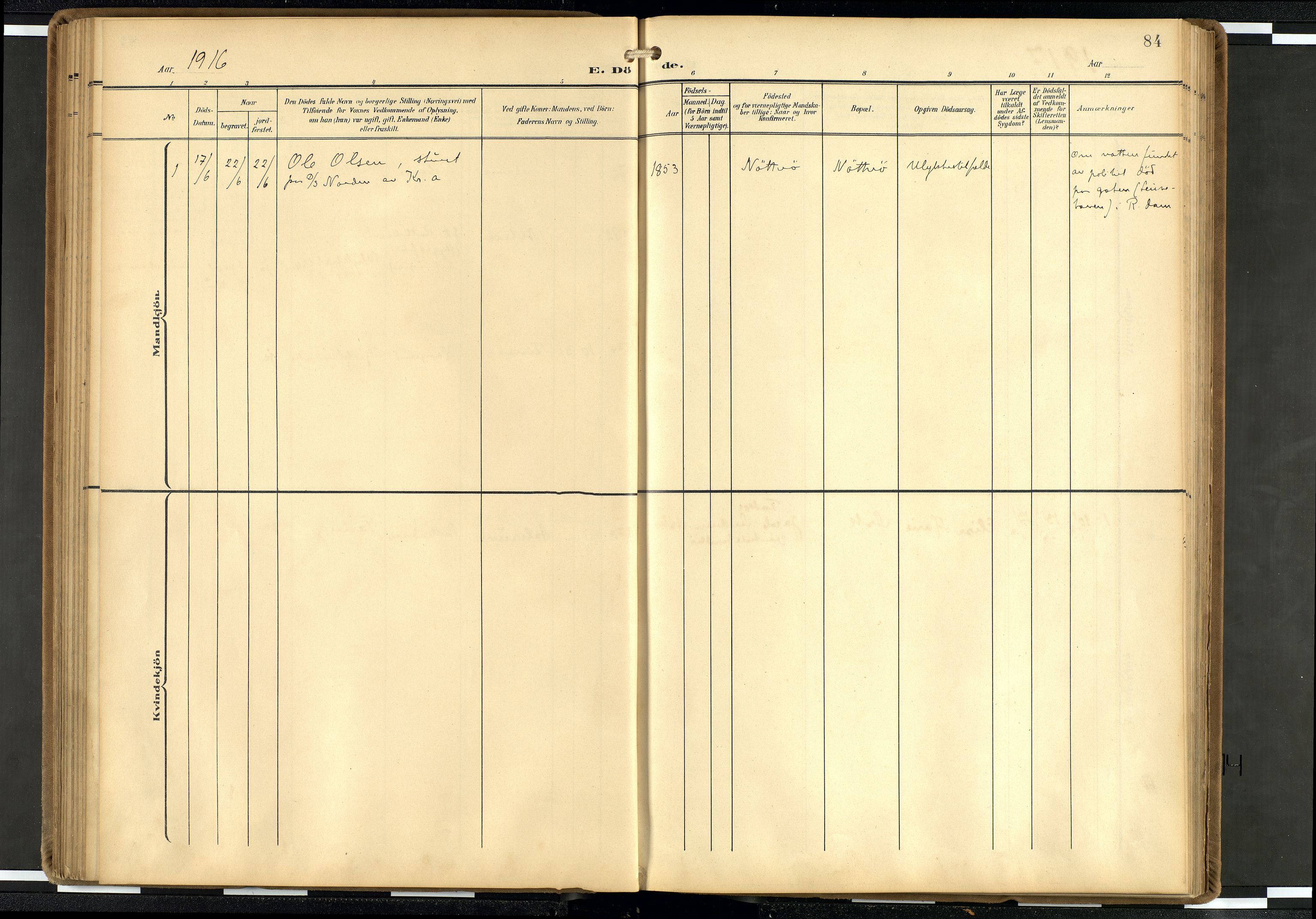 Den norske sjømannsmisjon i utlandet/Hollandske havner (Amsterdam-Rotterdam-Europort), AV/SAB-SAB/PA-0106/H/Ha/Haa/L0003: Parish register (official) no. A 3, 1908-1927, p. 83b-84a