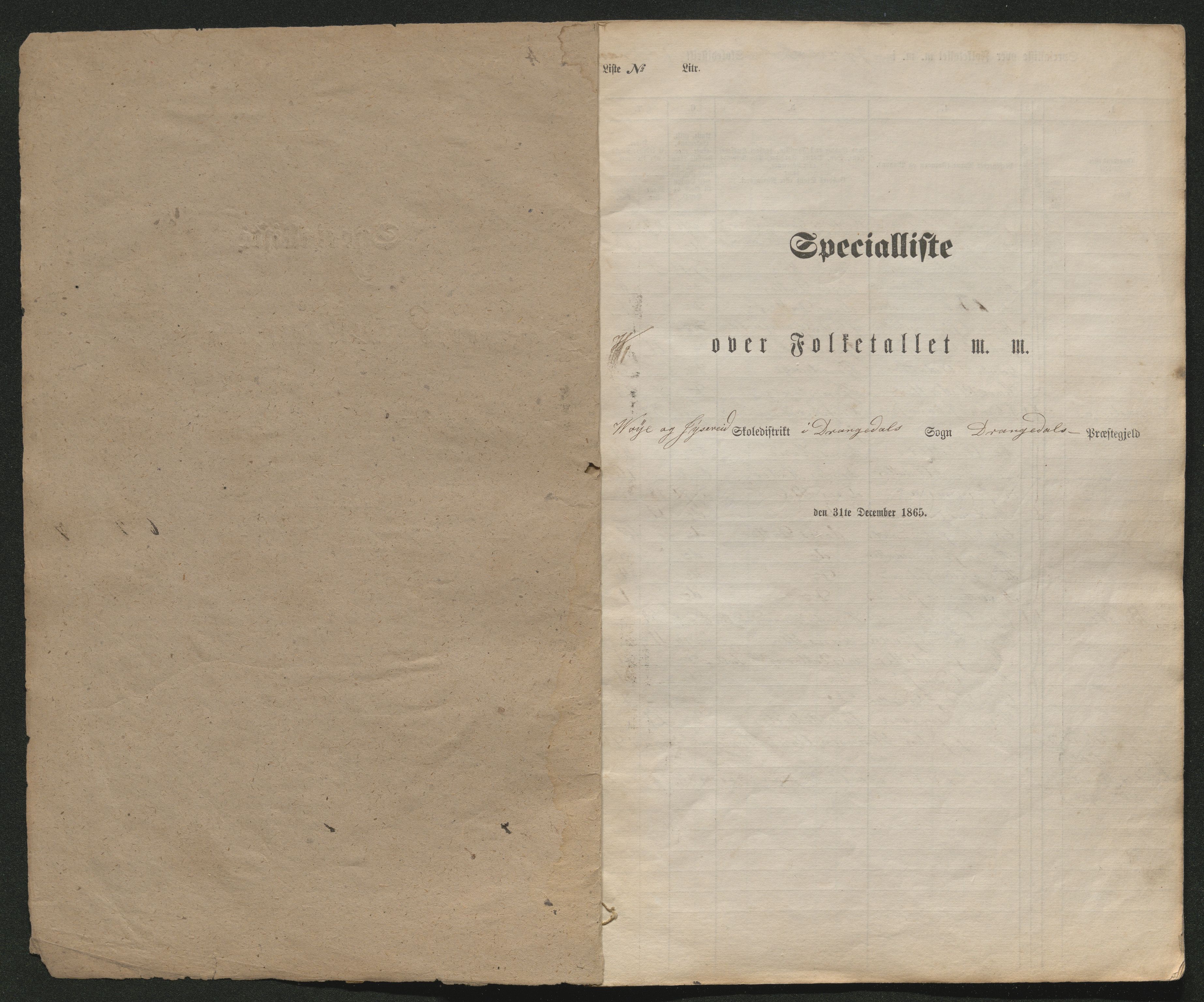 SAKO, Fantetellingen i Drangedal 1865, 1865, p. 75