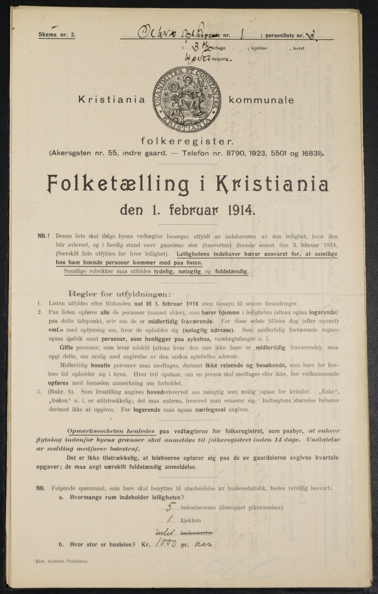 OBA, Municipal Census 1914 for Kristiania, 1914, p. 88193