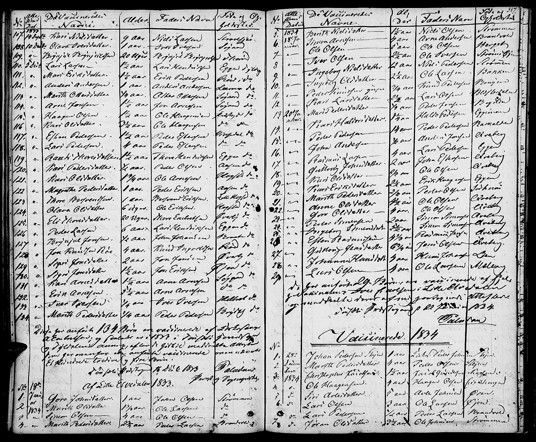 Tynset prestekontor, SAH/PREST-058/H/Ha/Haa/L0019: Parish register (official) no. 19, 1829-1847, p. 357