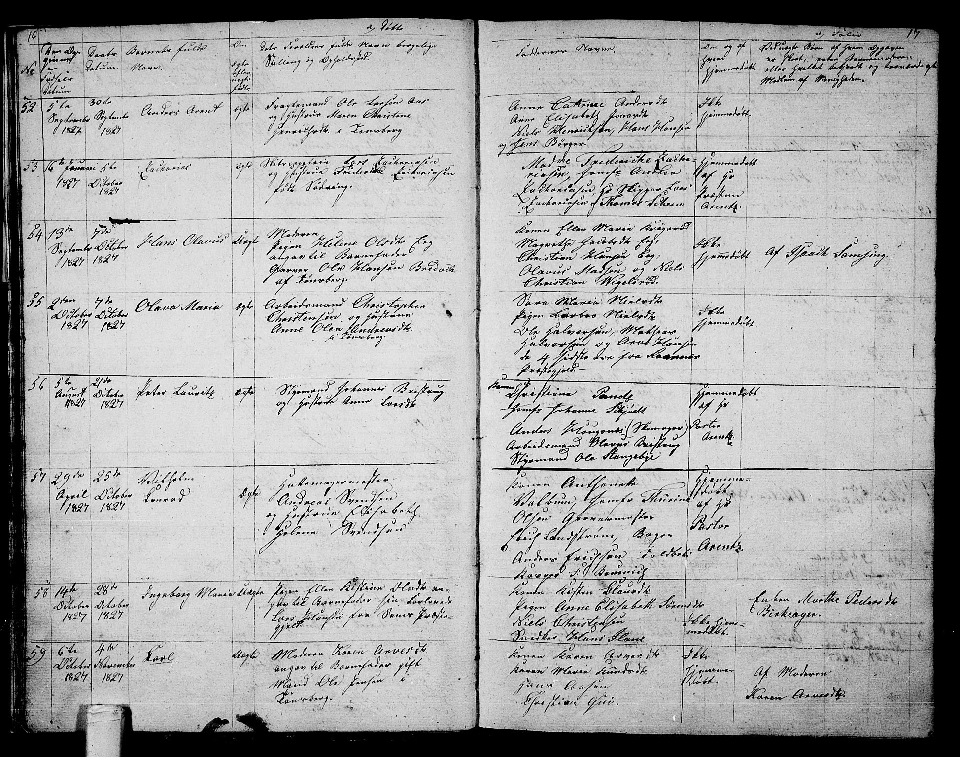 Tønsberg kirkebøker, AV/SAKO-A-330/G/Ga/L0002: Parish register (copy) no. 2, 1827-1854, p. 16-17