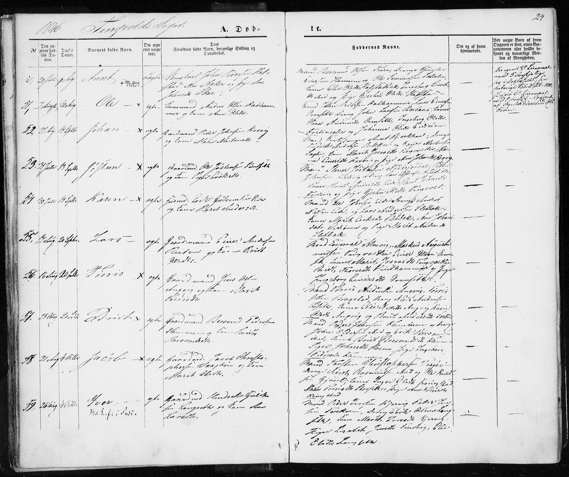 Ministerialprotokoller, klokkerbøker og fødselsregistre - Møre og Romsdal, AV/SAT-A-1454/586/L0984: Parish register (official) no. 586A10, 1844-1856, p. 24