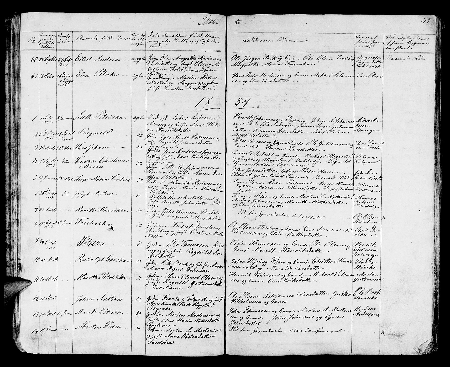 Karlsøy sokneprestembete, SATØ/S-1299/H/Ha/Hab/L0002klokker: Parish register (copy) no. 2, 1843-1861, p. 49