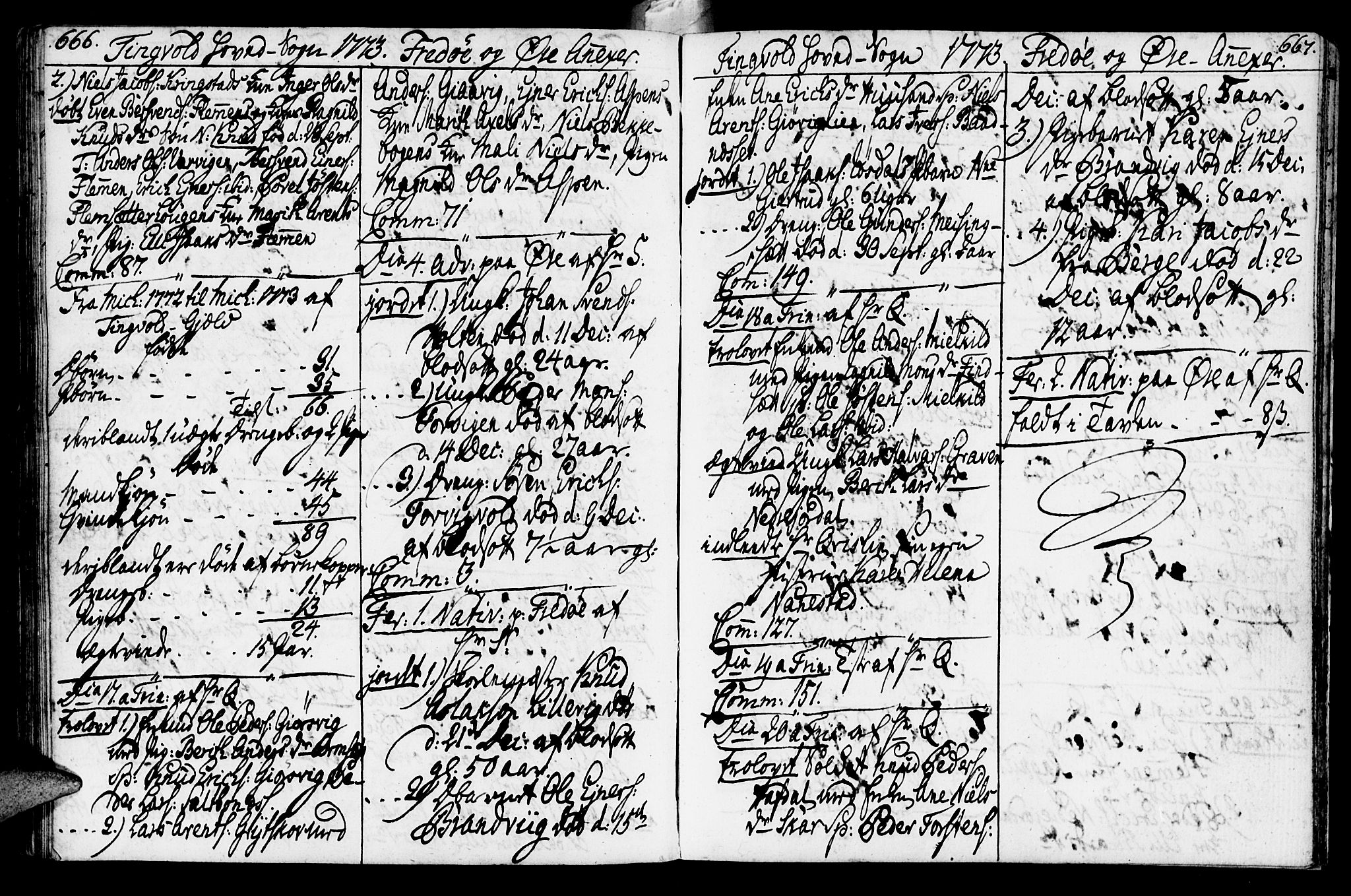 Ministerialprotokoller, klokkerbøker og fødselsregistre - Møre og Romsdal, AV/SAT-A-1454/586/L0979: Parish register (official) no. 586A05, 1751-1776, p. 666-667