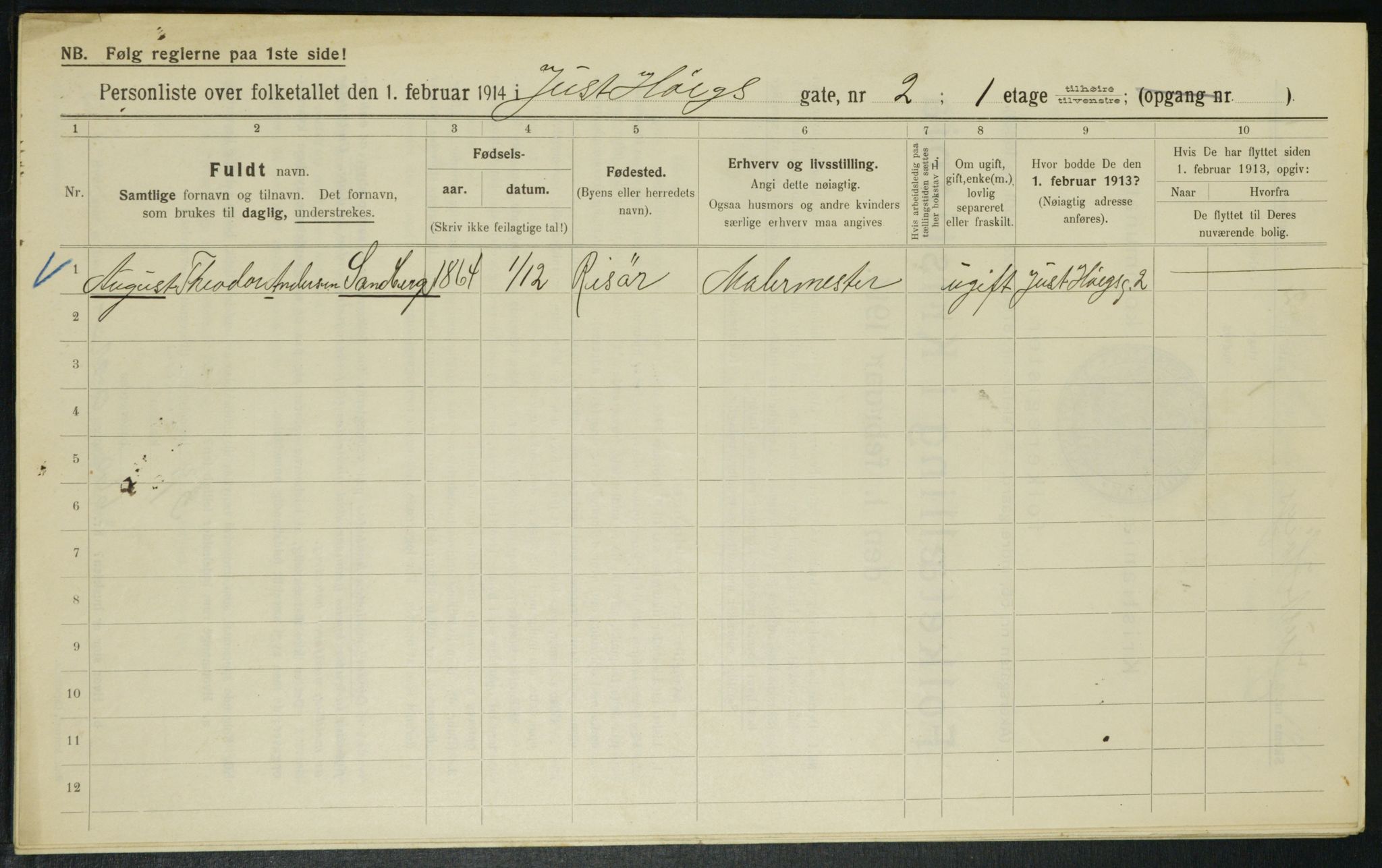 OBA, Municipal Census 1914 for Kristiania, 1914, p. 47602