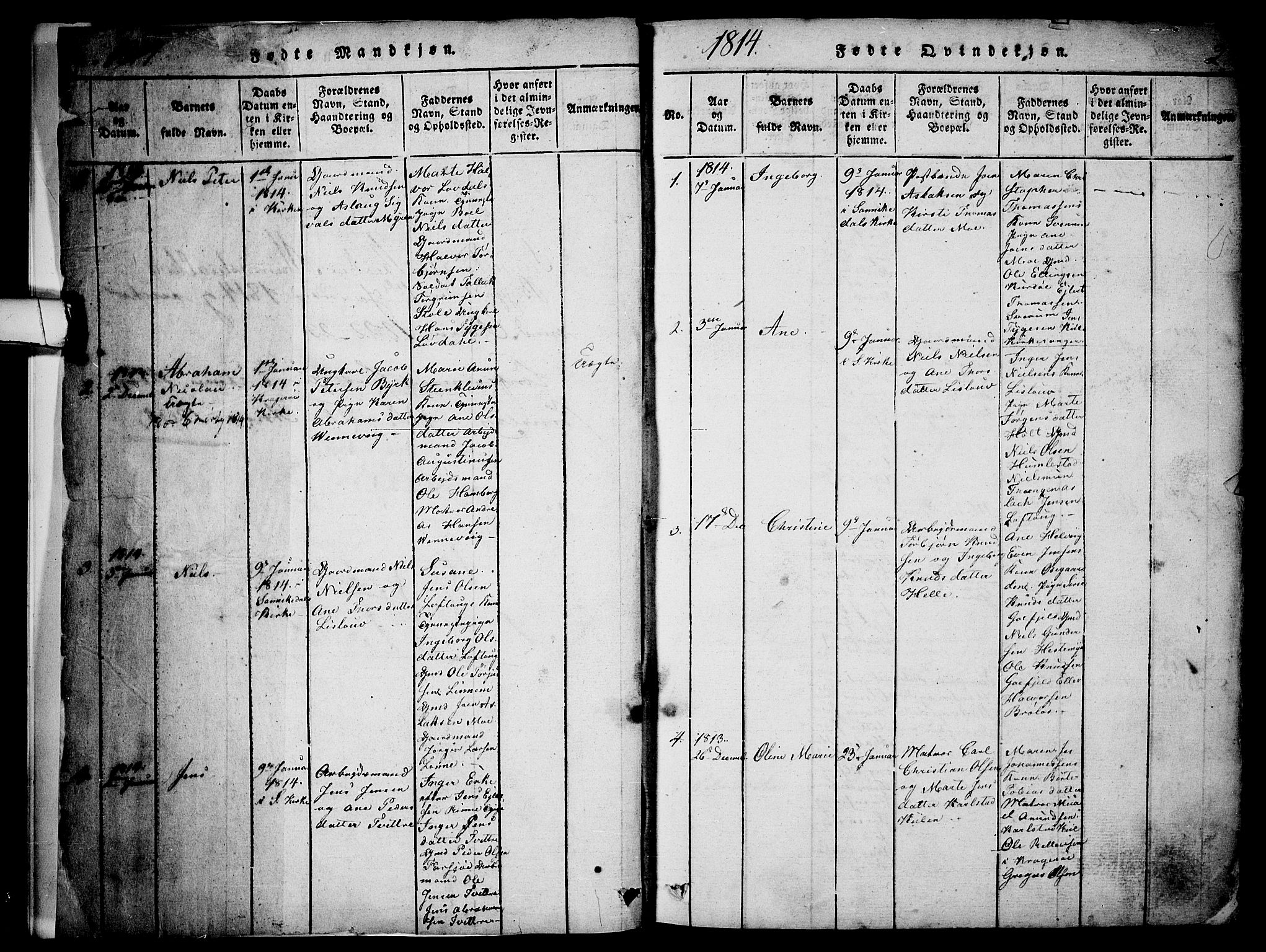 Sannidal kirkebøker, SAKO/A-296/F/Fa/L0004: Parish register (official) no. 4, 1814-1829, p. 2
