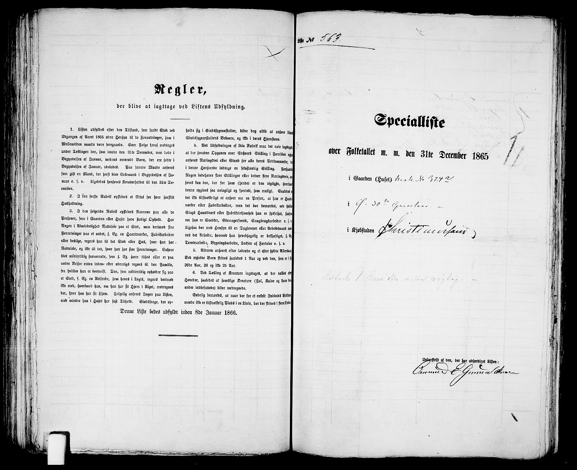 RA, 1865 census for Kristiansand, 1865, p. 1151