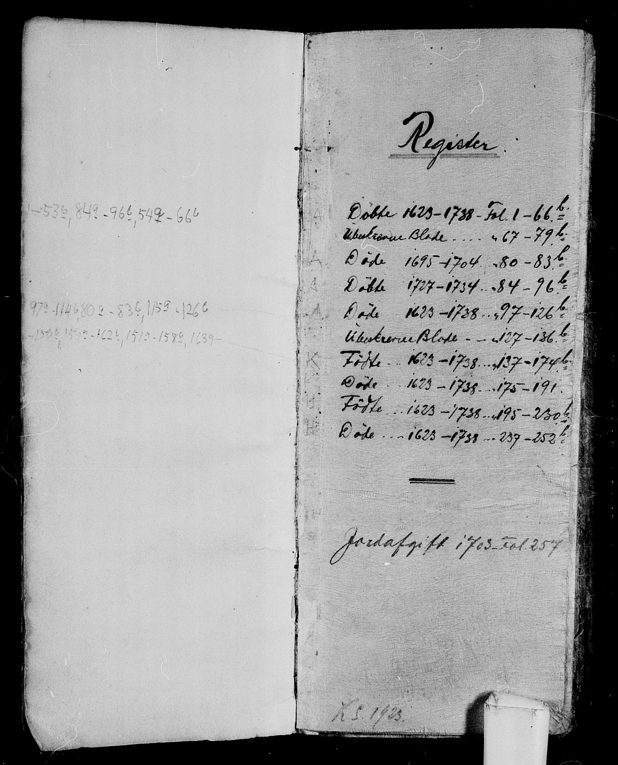 Andebu kirkebøker, SAKO/A-336/F/Fa/L0001: Parish register (official) no. 1 /2, 1623-1738