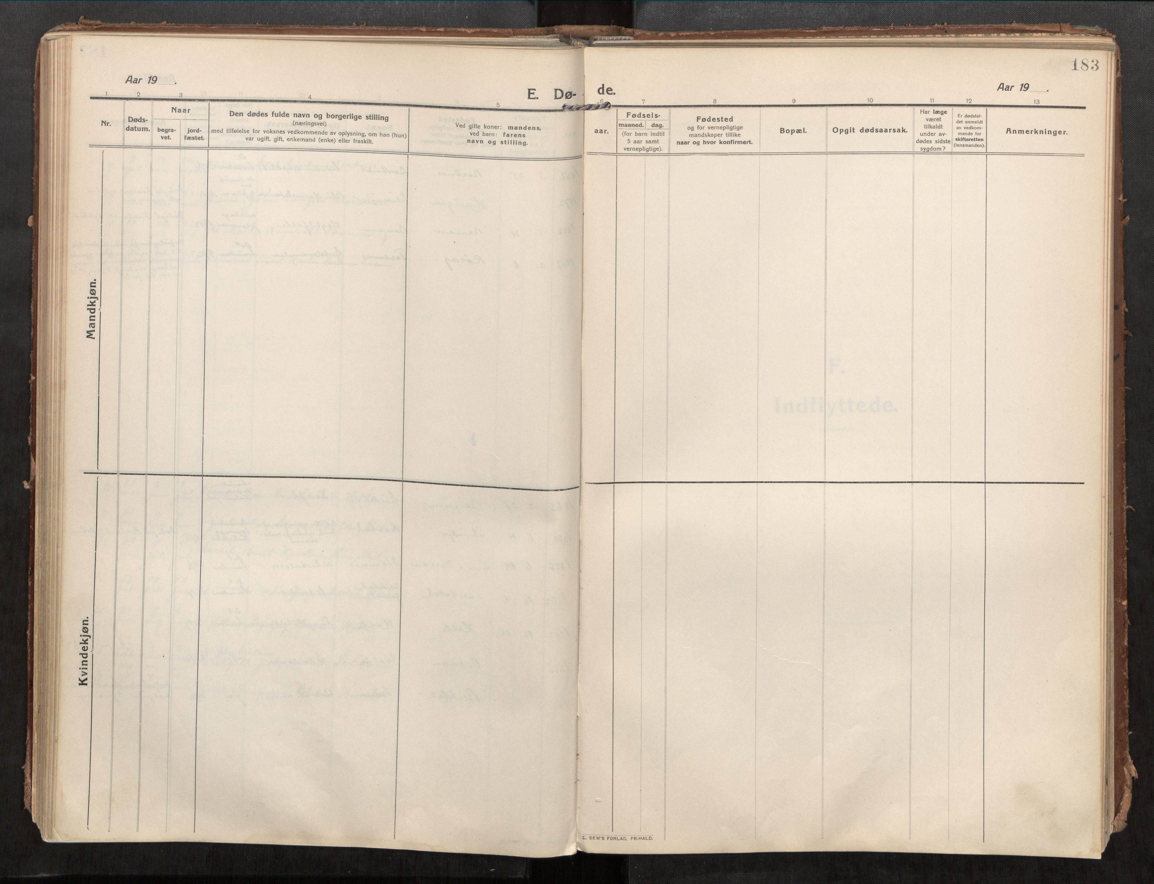 Beitstad sokneprestkontor, AV/SAT-A-1162/I/I1/I1a/L0001: Parish register (official) no. 1, 1912-1927, p. 183