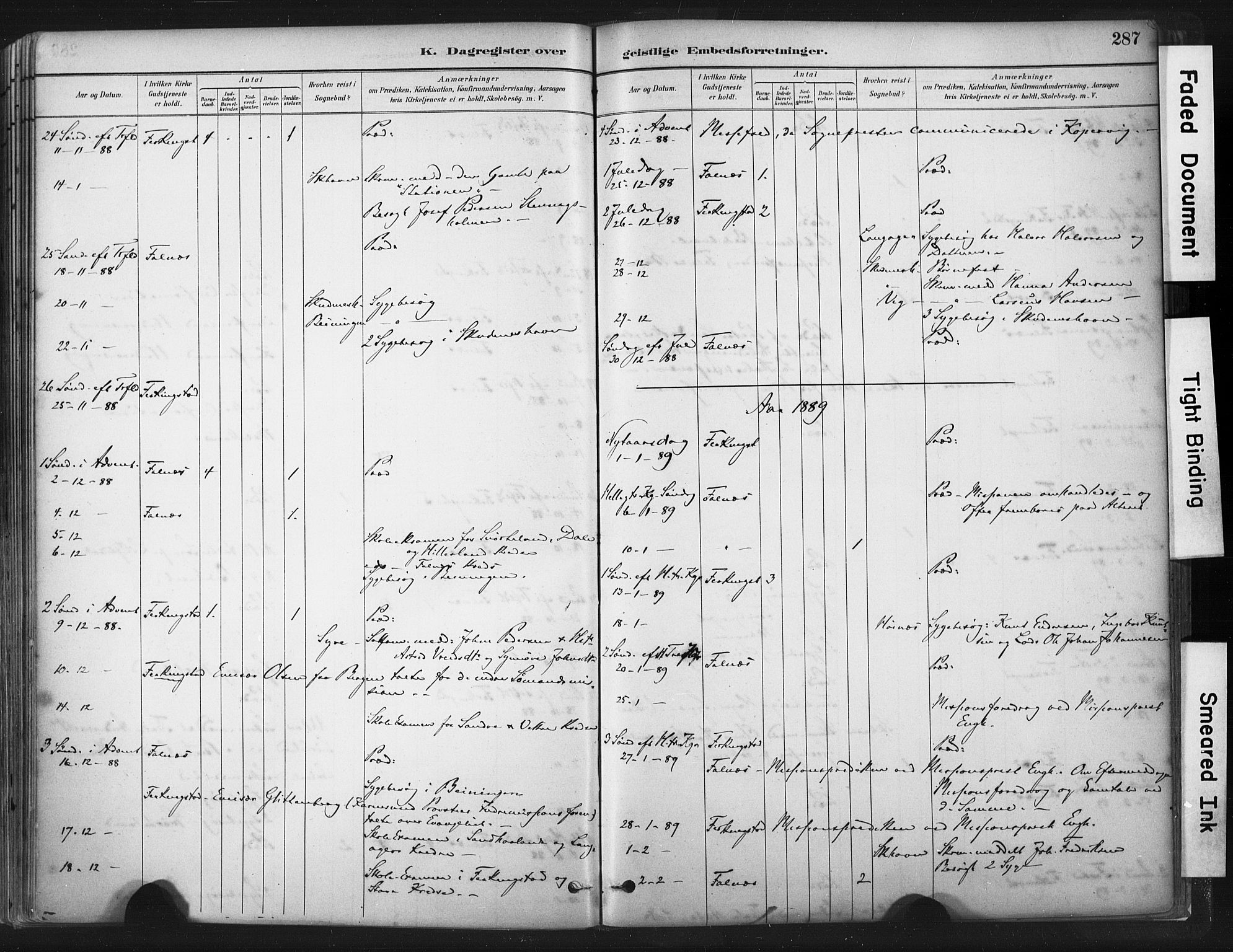 Skudenes sokneprestkontor, SAST/A -101849/H/Ha/Haa/L0009: Parish register (official) no. A 6, 1882-1912, p. 287