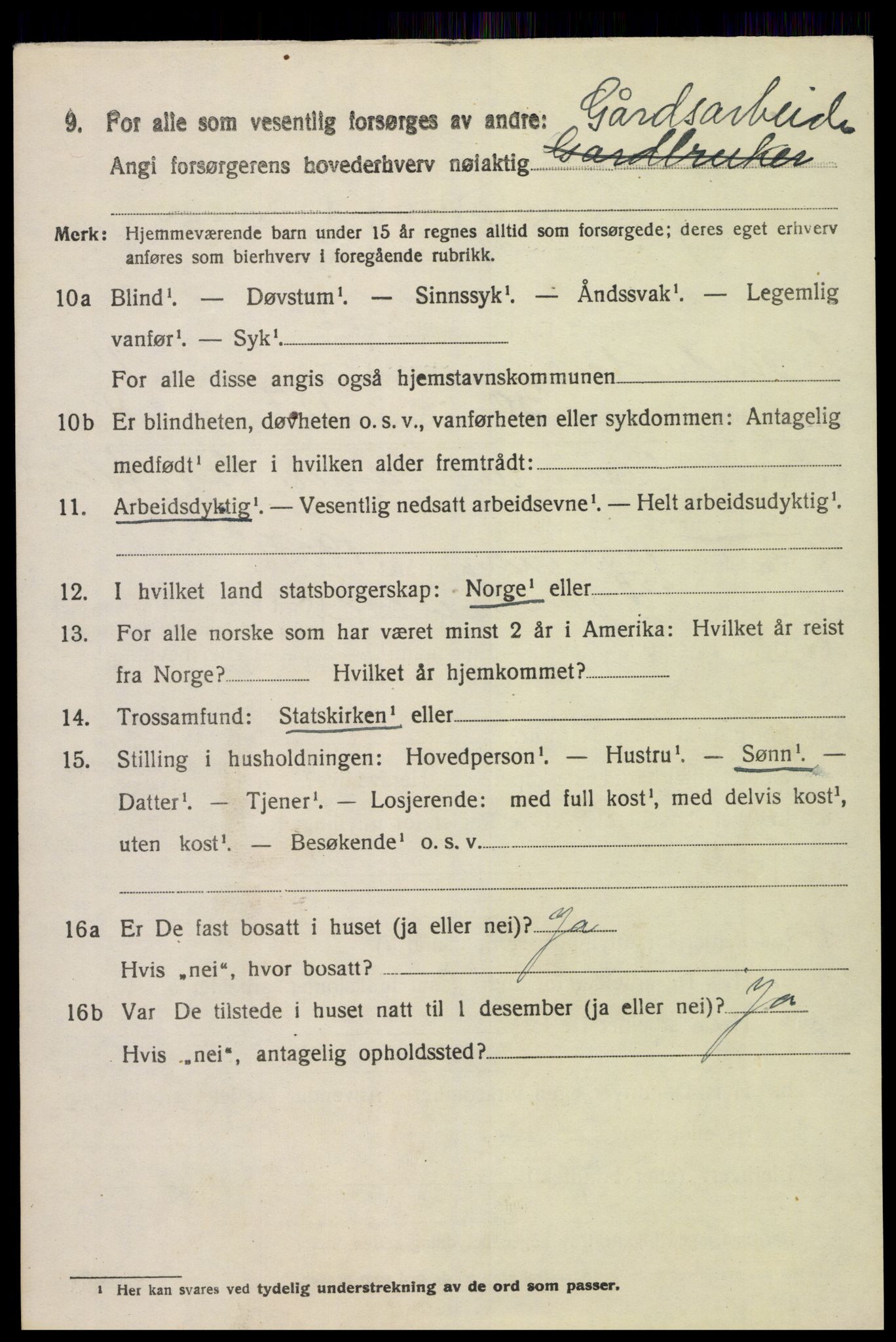 SAK, 1920 census for Sør-Audnedal, 1920, p. 4522