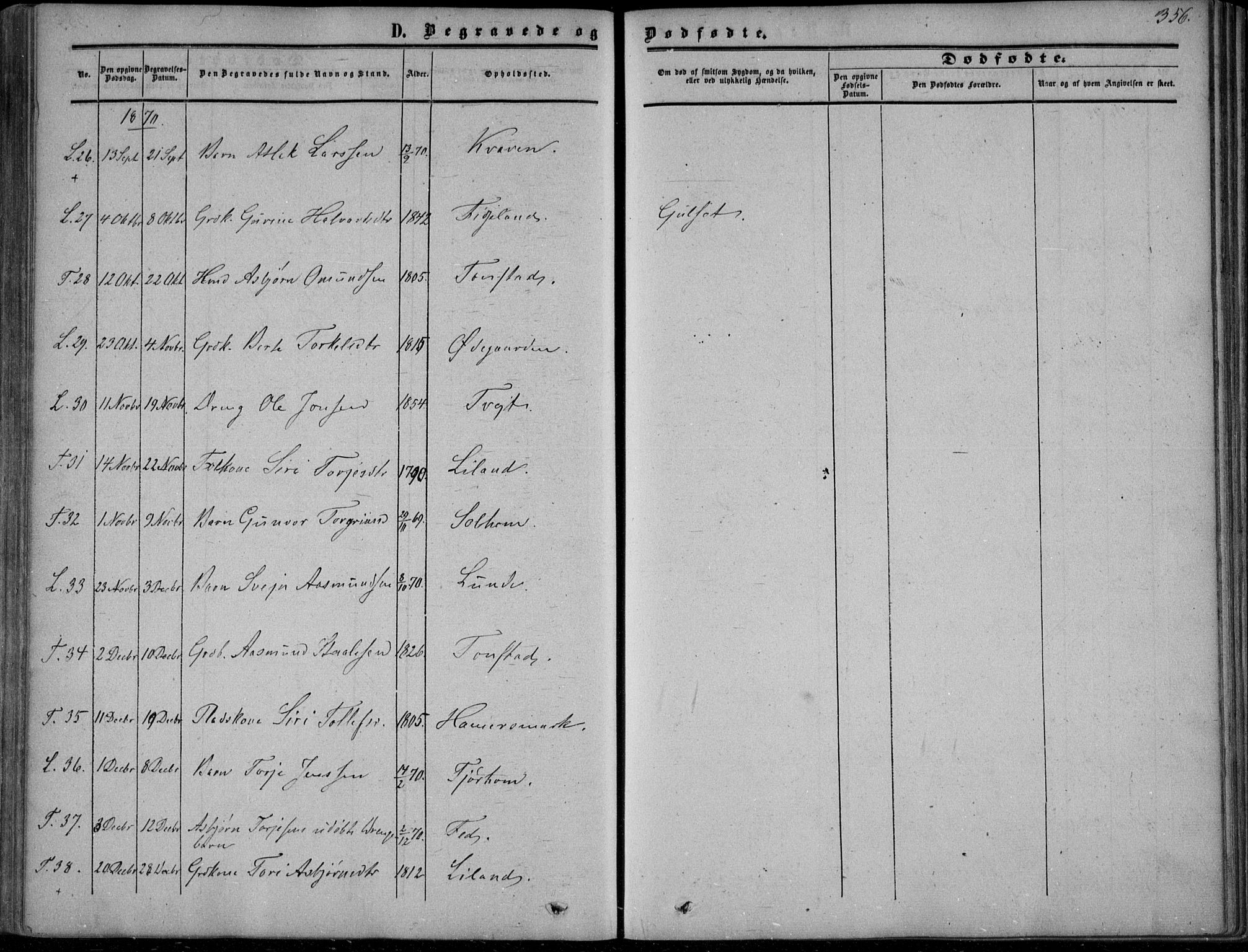 Sirdal sokneprestkontor, AV/SAK-1111-0036/F/Fa/Fab/L0002: Parish register (official) no. A 2, 1855-1874, p. 356