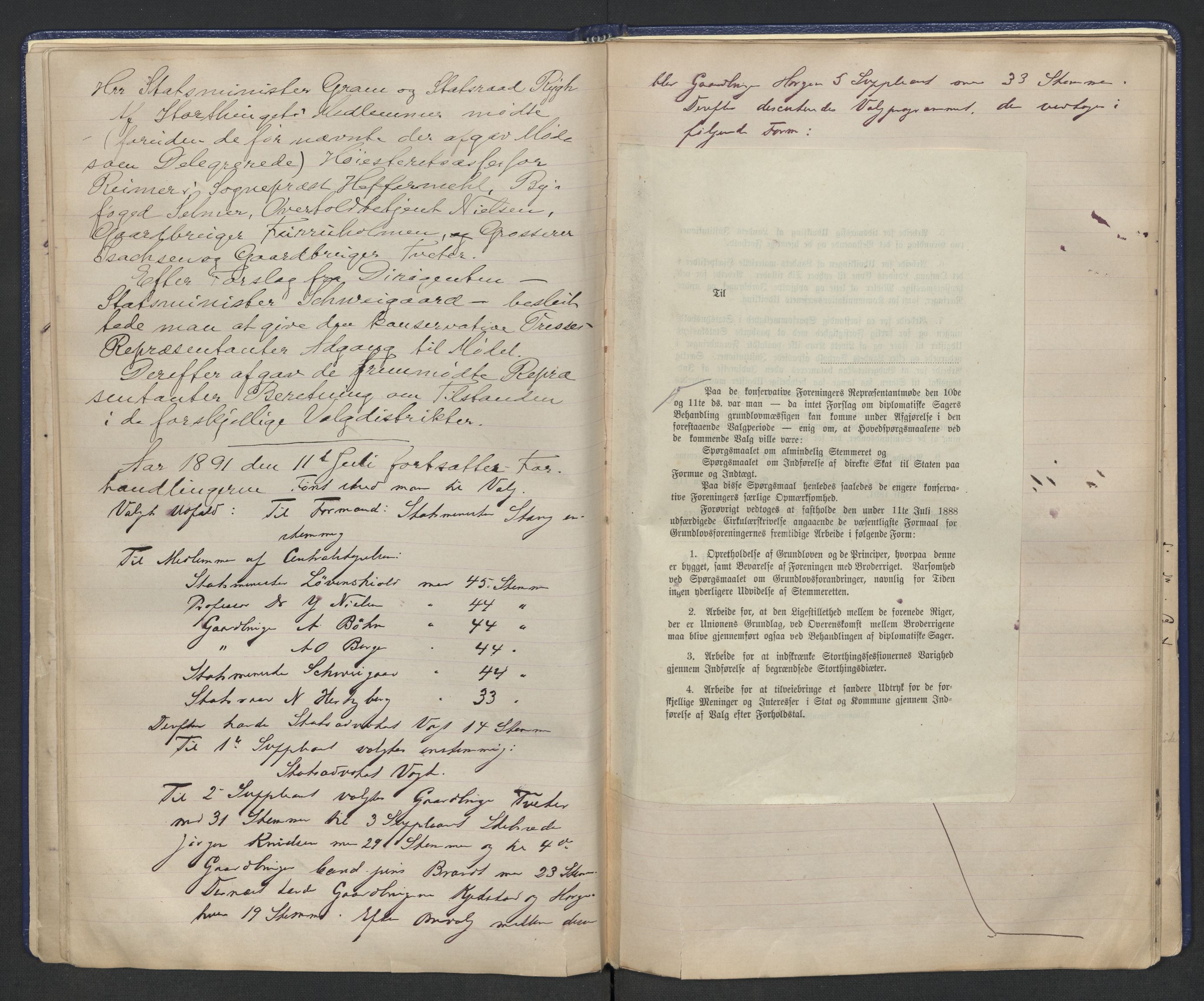 Høyres Hovedorganisasjon, AV/RA-PA-0583/1/A/Aa/L0001: De konservative foreningers centralstyre. Referatprotokoll, 1884-1897, p. 22