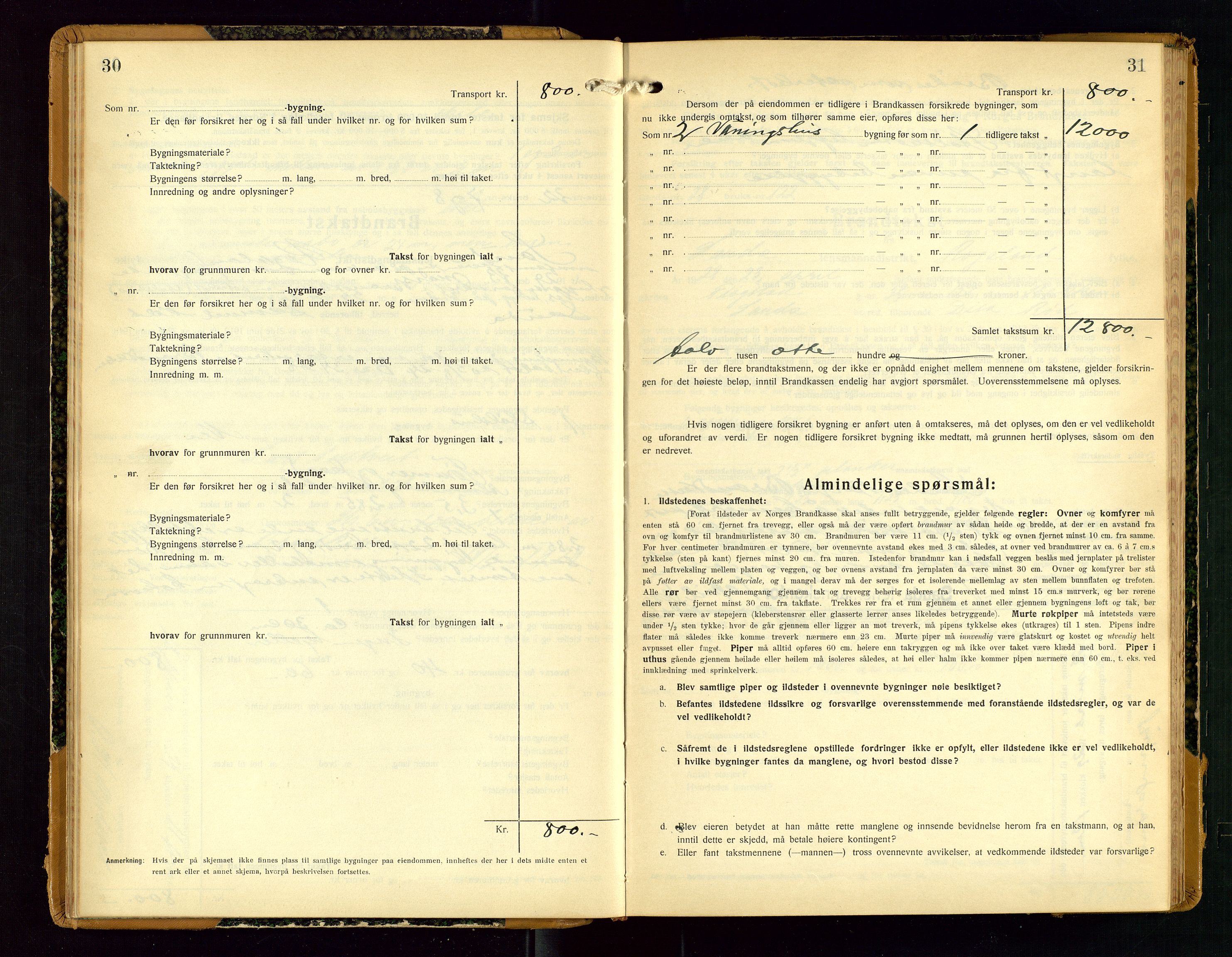Sauda lensmannskontor, SAST/A-100177/Gob/L0003: Branntakstprotokoll - skjematakst, 1928-1936, p. 30-31
