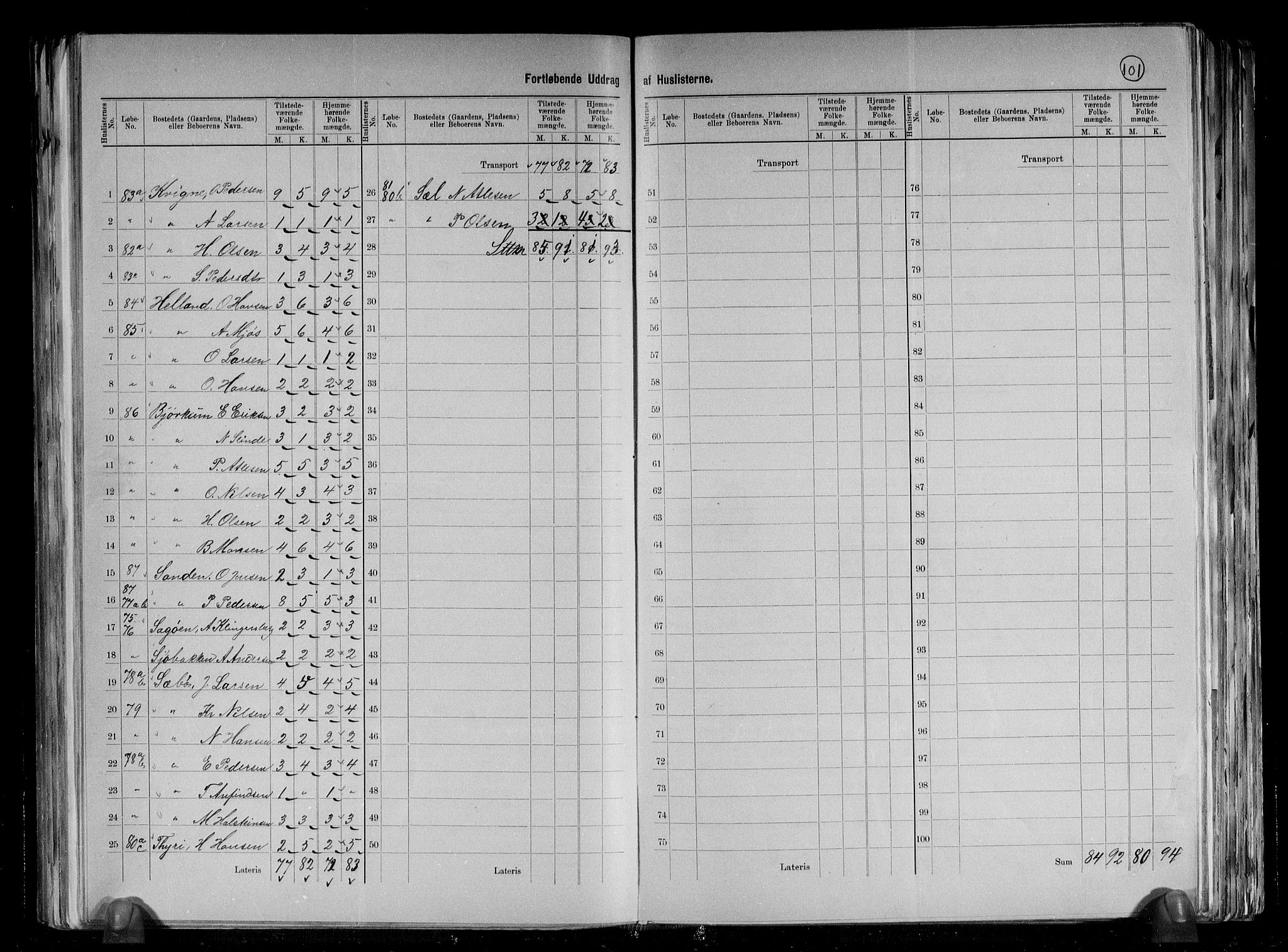 RA, 1891 census for 1422 Lærdal, 1891, p. 19