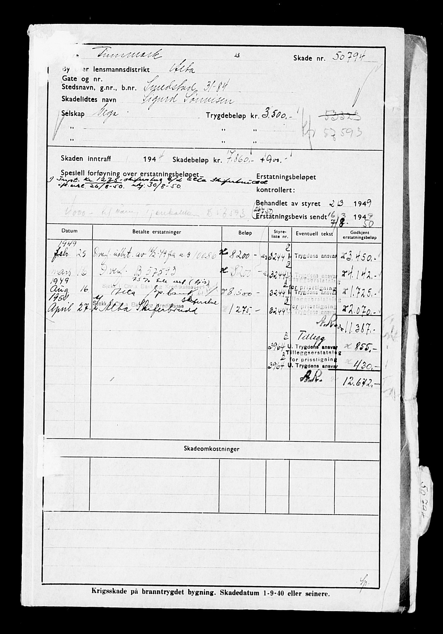 Krigsskadetrygdene for bygninger og løsøre, AV/RA-S-1548/V/L0014: --, 1940-1945, p. 39