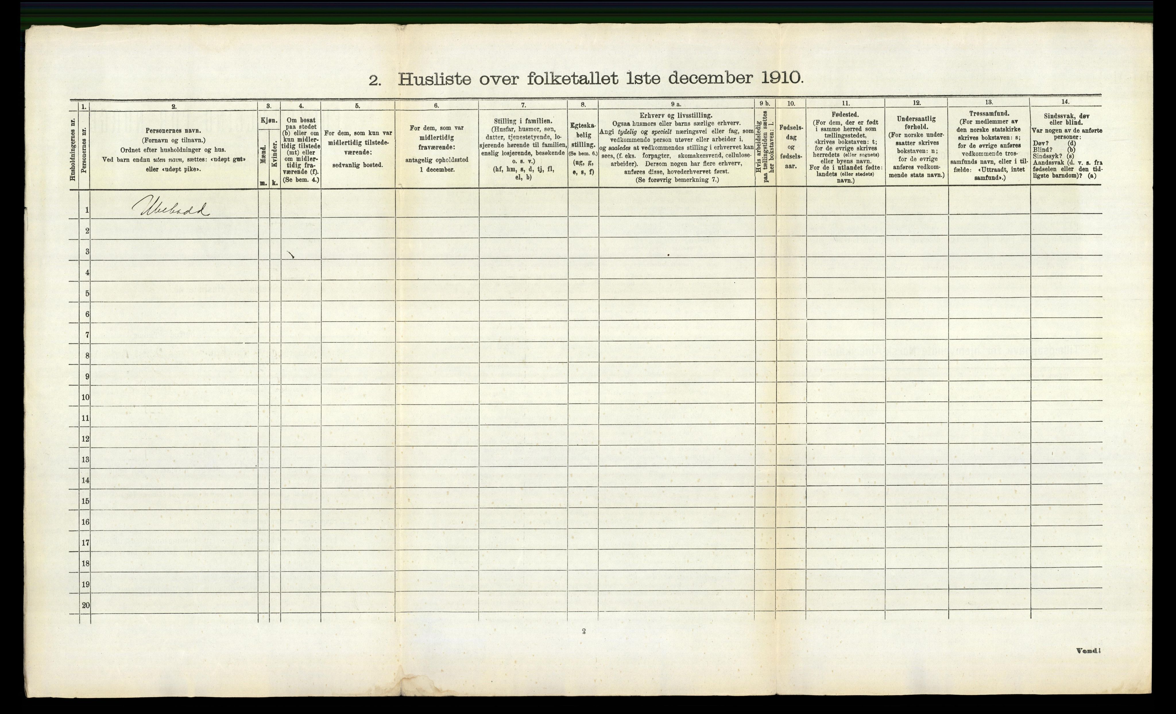 RA, 1910 census for Sem, 1910, p. 2315