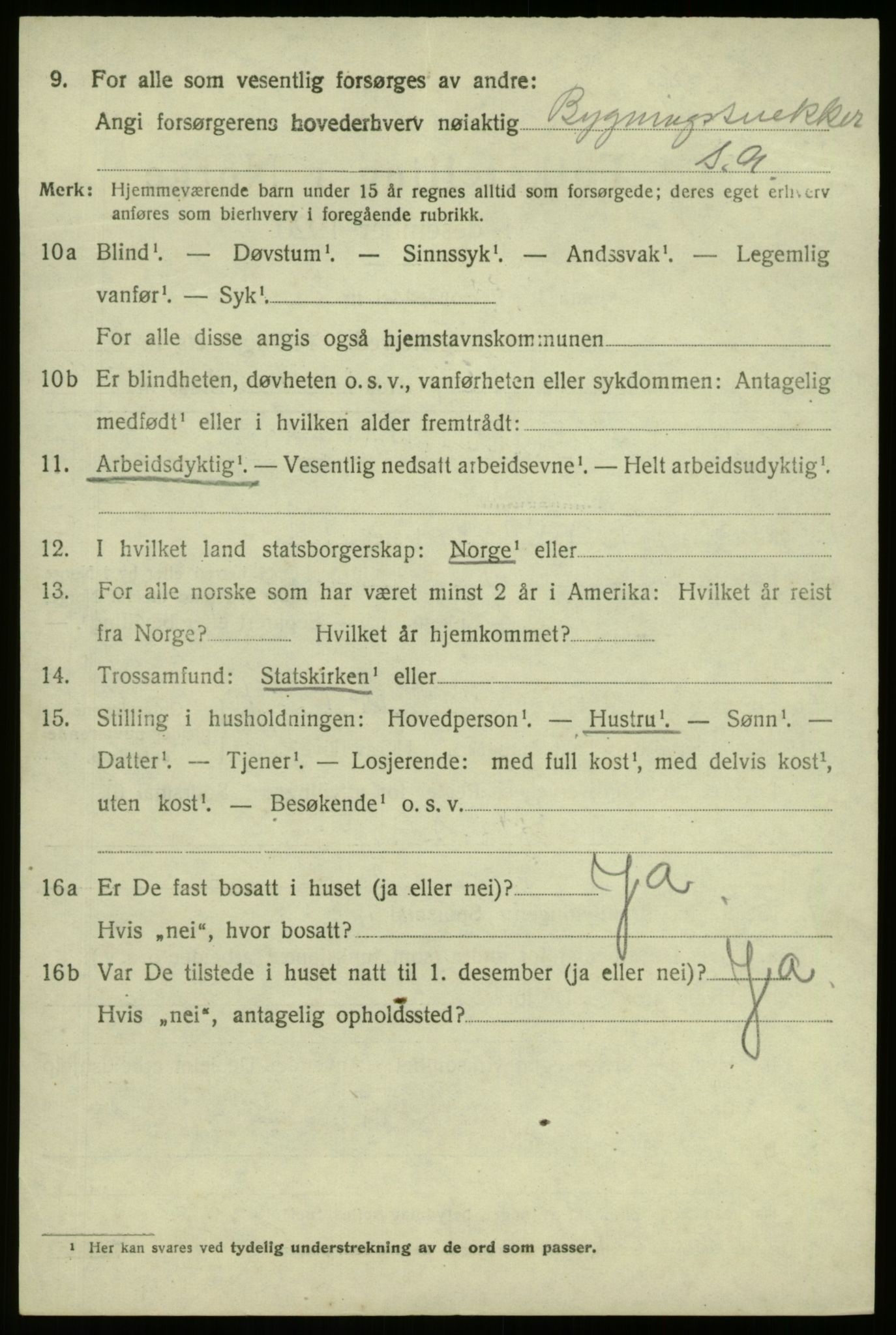 SAB, 1920 census for Selje, 1920, p. 1880