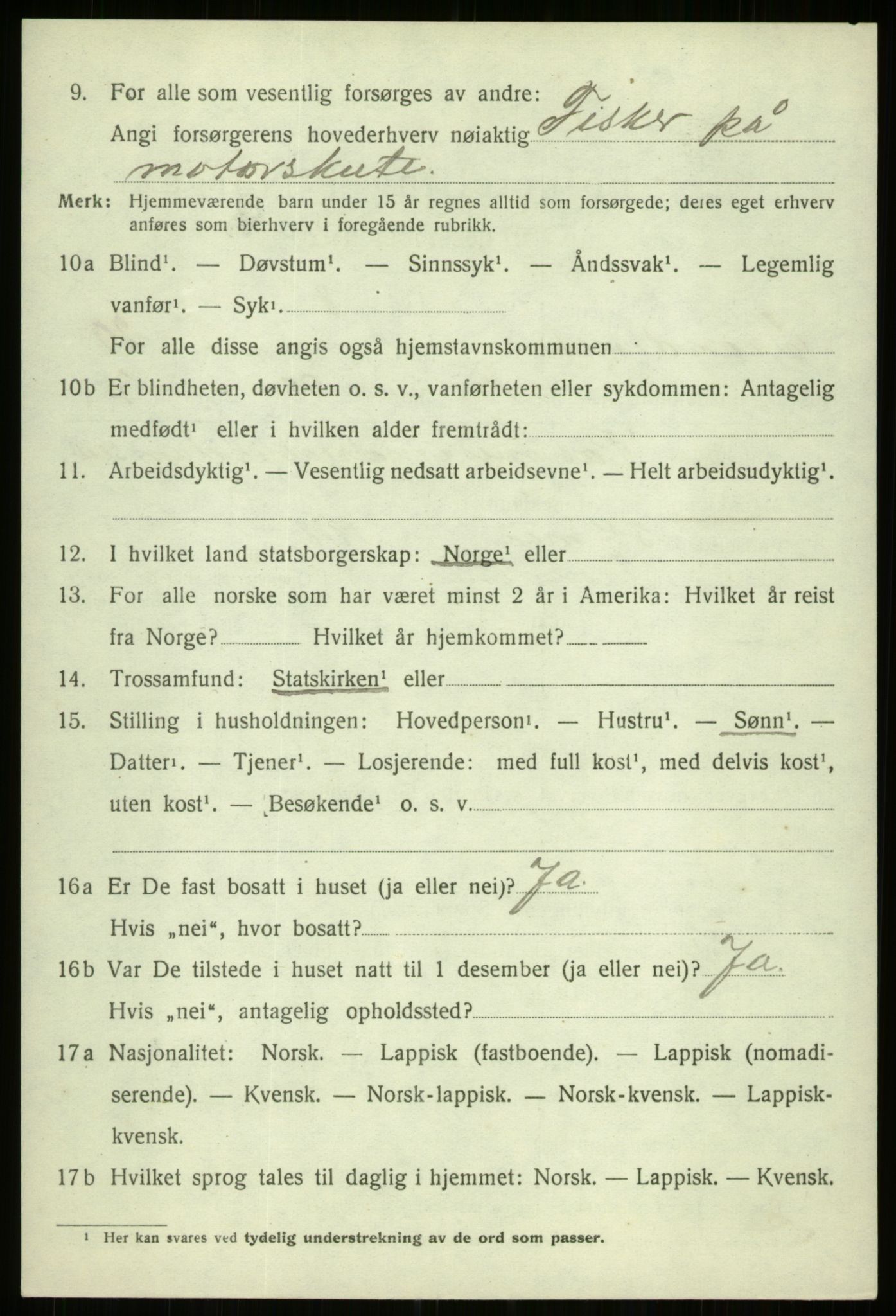 SATØ, 1920 census for Trondenes, 1920, p. 21046