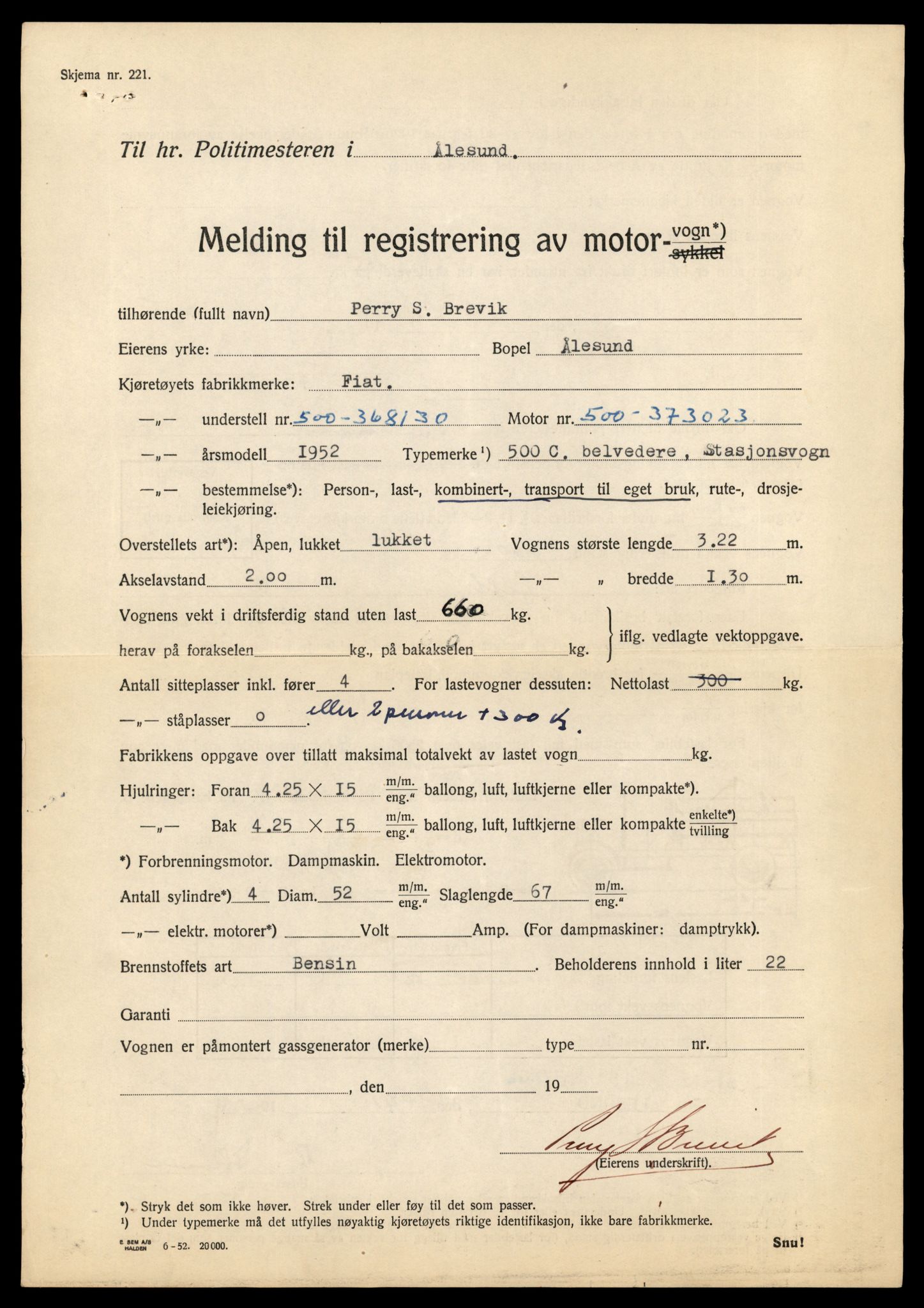 Møre og Romsdal vegkontor - Ålesund trafikkstasjon, AV/SAT-A-4099/F/Fe/L0042: Registreringskort for kjøretøy T 13906 - T 14079, 1927-1998, p. 2447