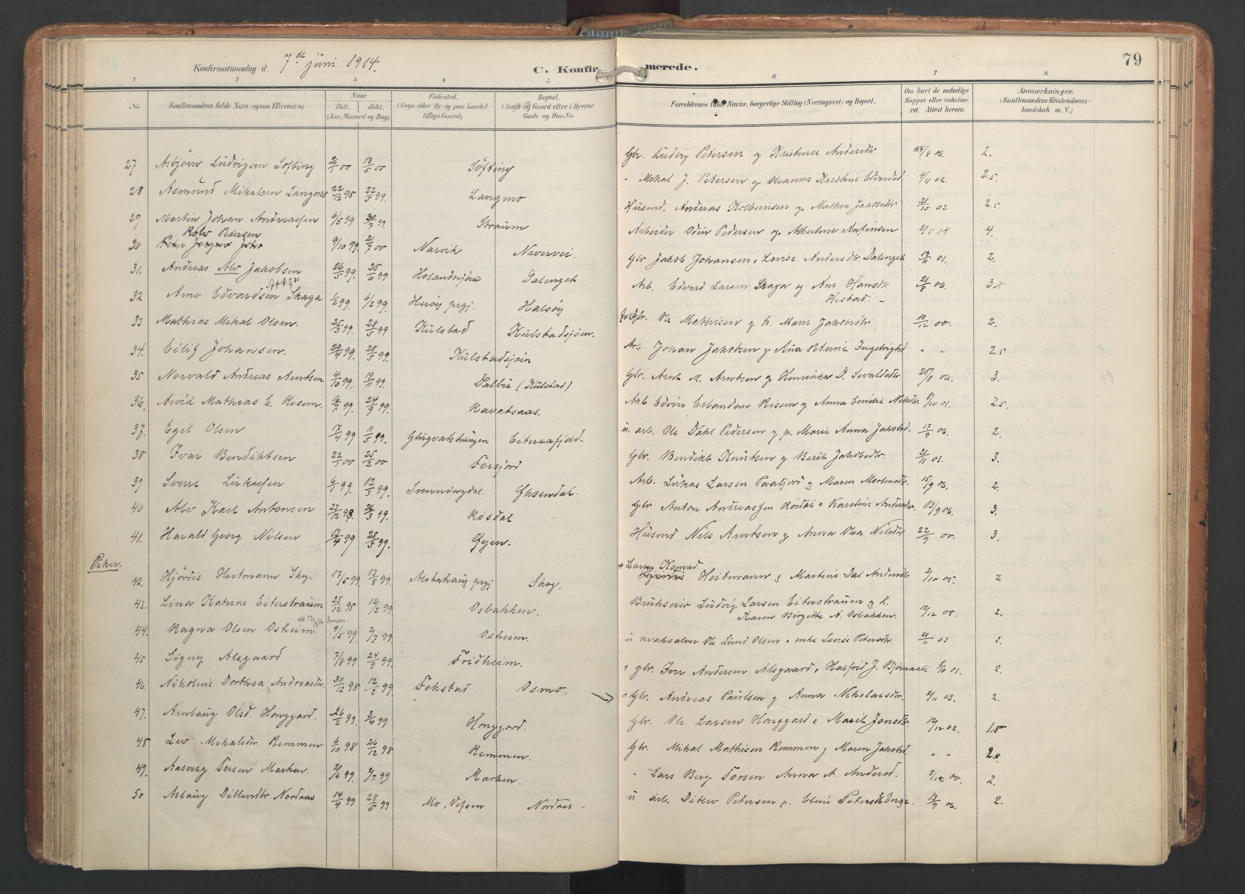 Ministerialprotokoller, klokkerbøker og fødselsregistre - Nordland, SAT/A-1459/820/L0298: Parish register (official) no. 820A19, 1897-1915, p. 79