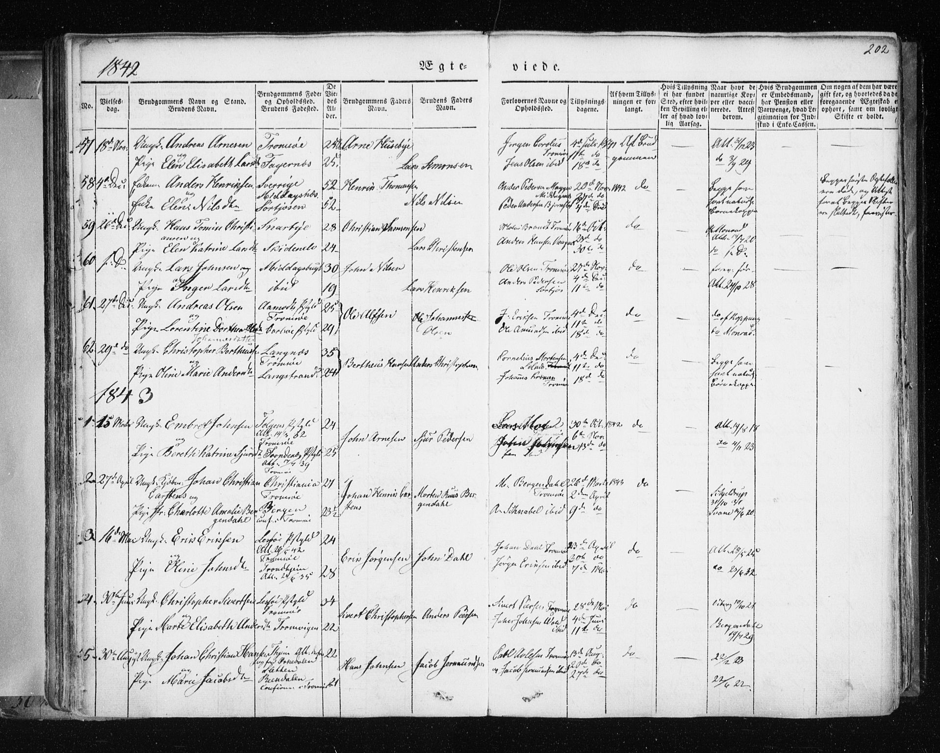 Tromsø sokneprestkontor/stiftsprosti/domprosti, SATØ/S-1343/G/Ga/L0009kirke: Parish register (official) no. 9, 1837-1847, p. 202