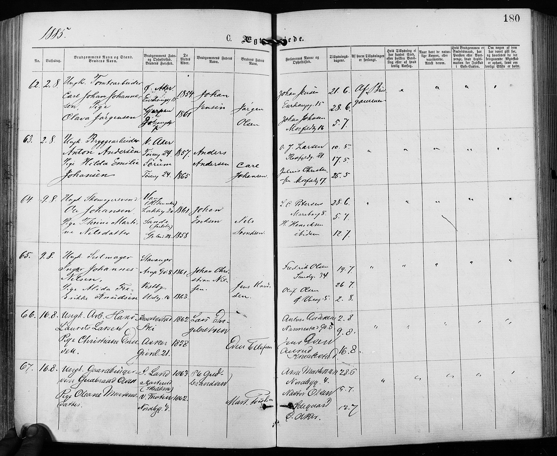 Grønland prestekontor Kirkebøker, AV/SAO-A-10848/F/Fa/L0006: Parish register (official) no. 6, 1877-1886, p. 180