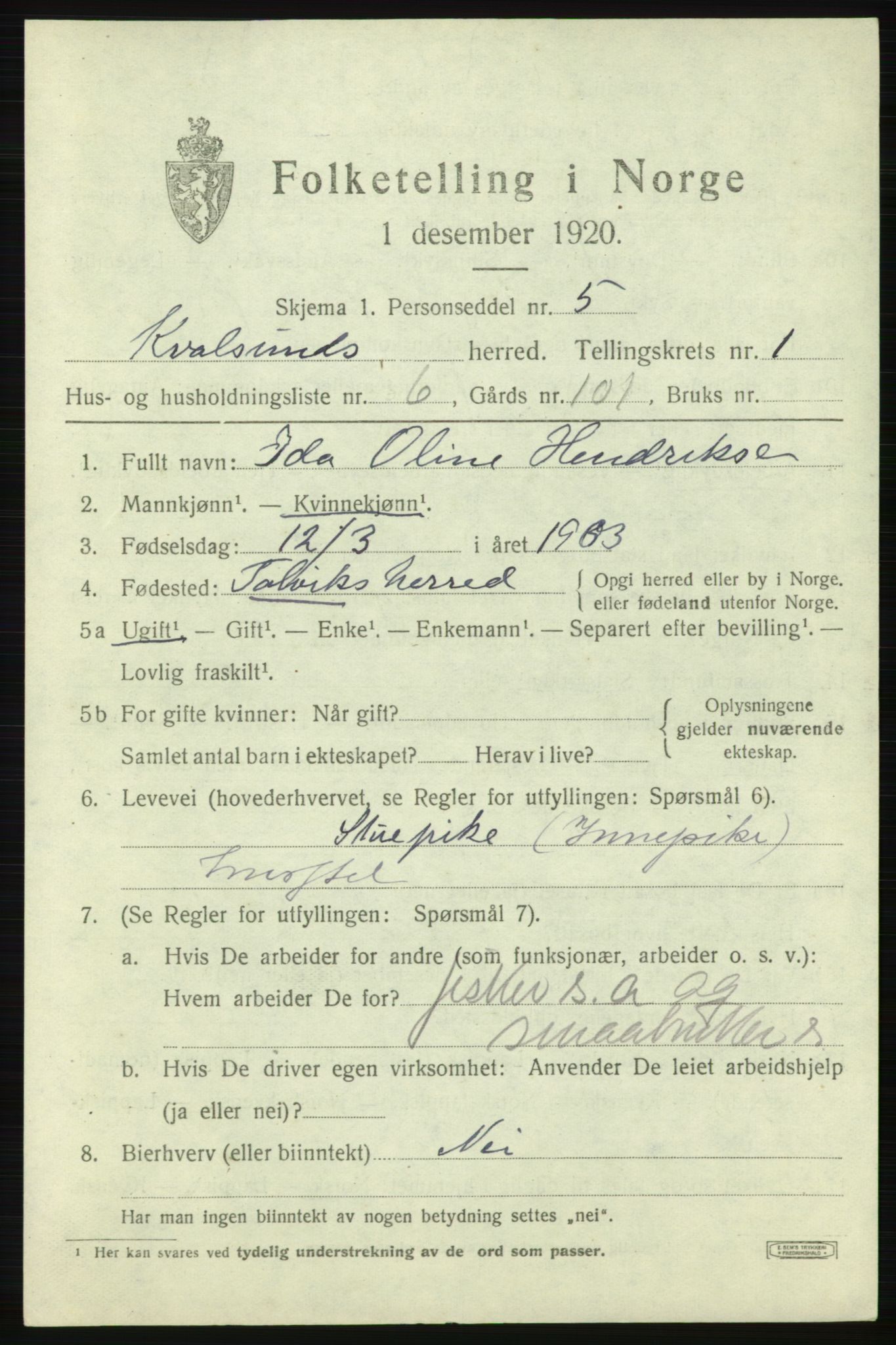 SATØ, 1920 census for , 1920, p. 528
