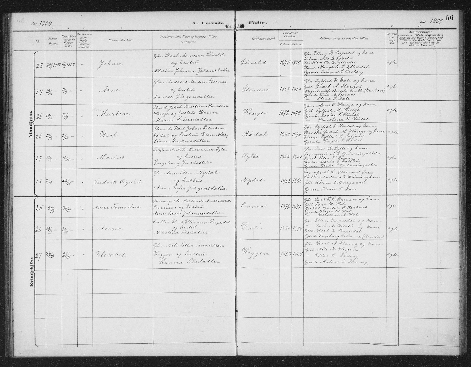 Ministerialprotokoller, klokkerbøker og fødselsregistre - Møre og Romsdal, AV/SAT-A-1454/519/L0264: Parish register (copy) no. 519C05, 1892-1910, p. 56