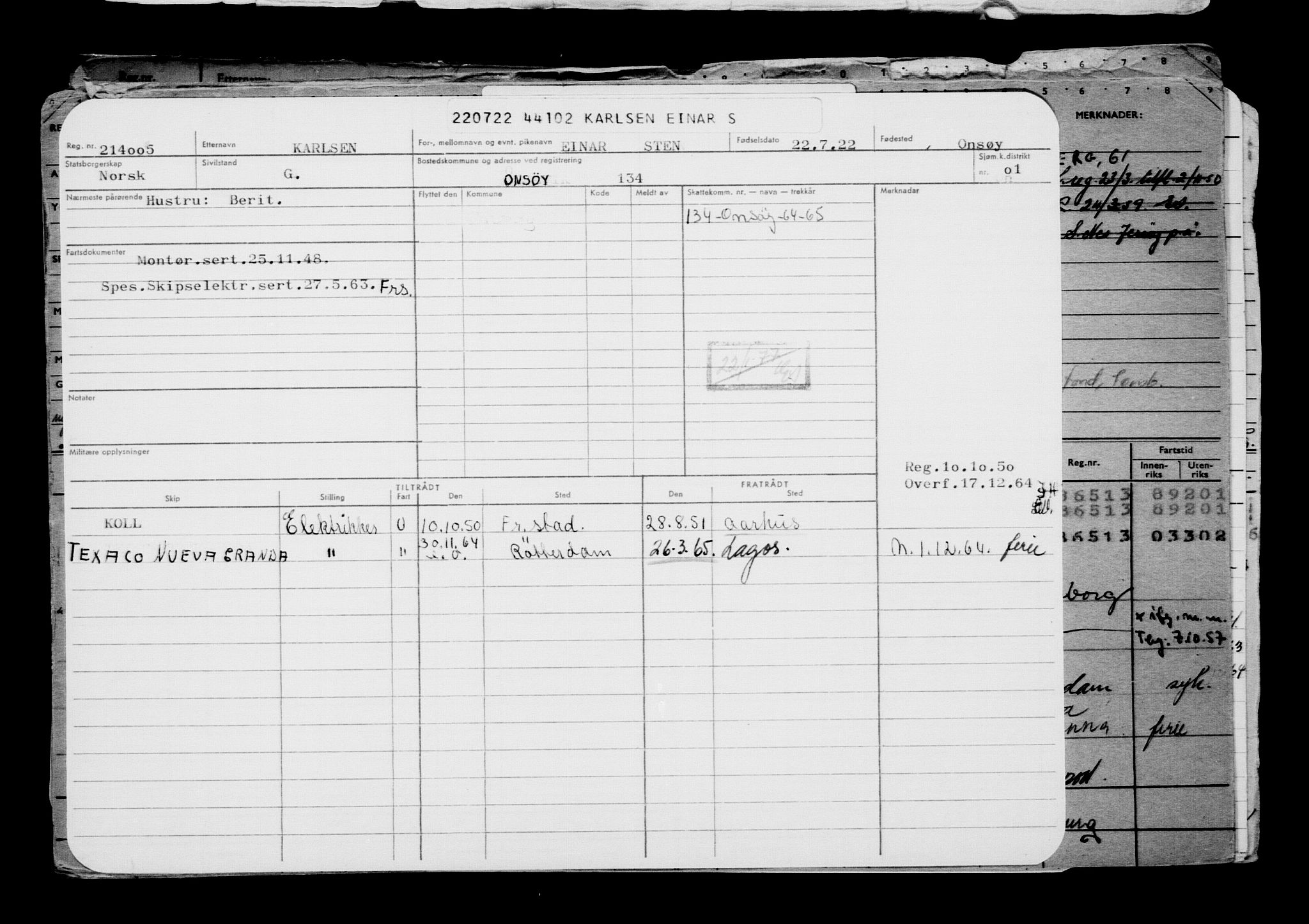 Direktoratet for sjømenn, AV/RA-S-3545/G/Gb/L0209: Hovedkort, 1922, p. 25