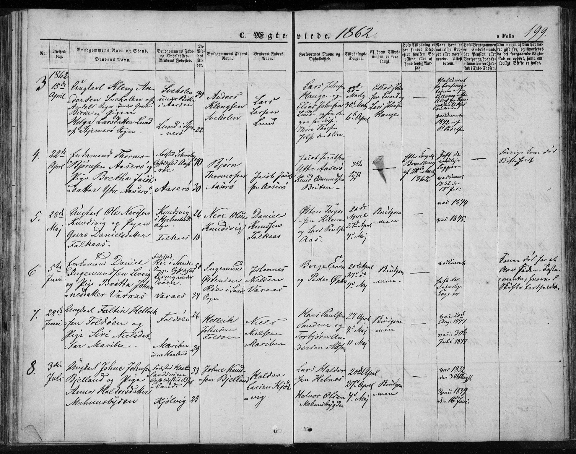 Jelsa sokneprestkontor, AV/SAST-A-101842/01/IV: Parish register (official) no. A 7, 1854-1866, p. 199