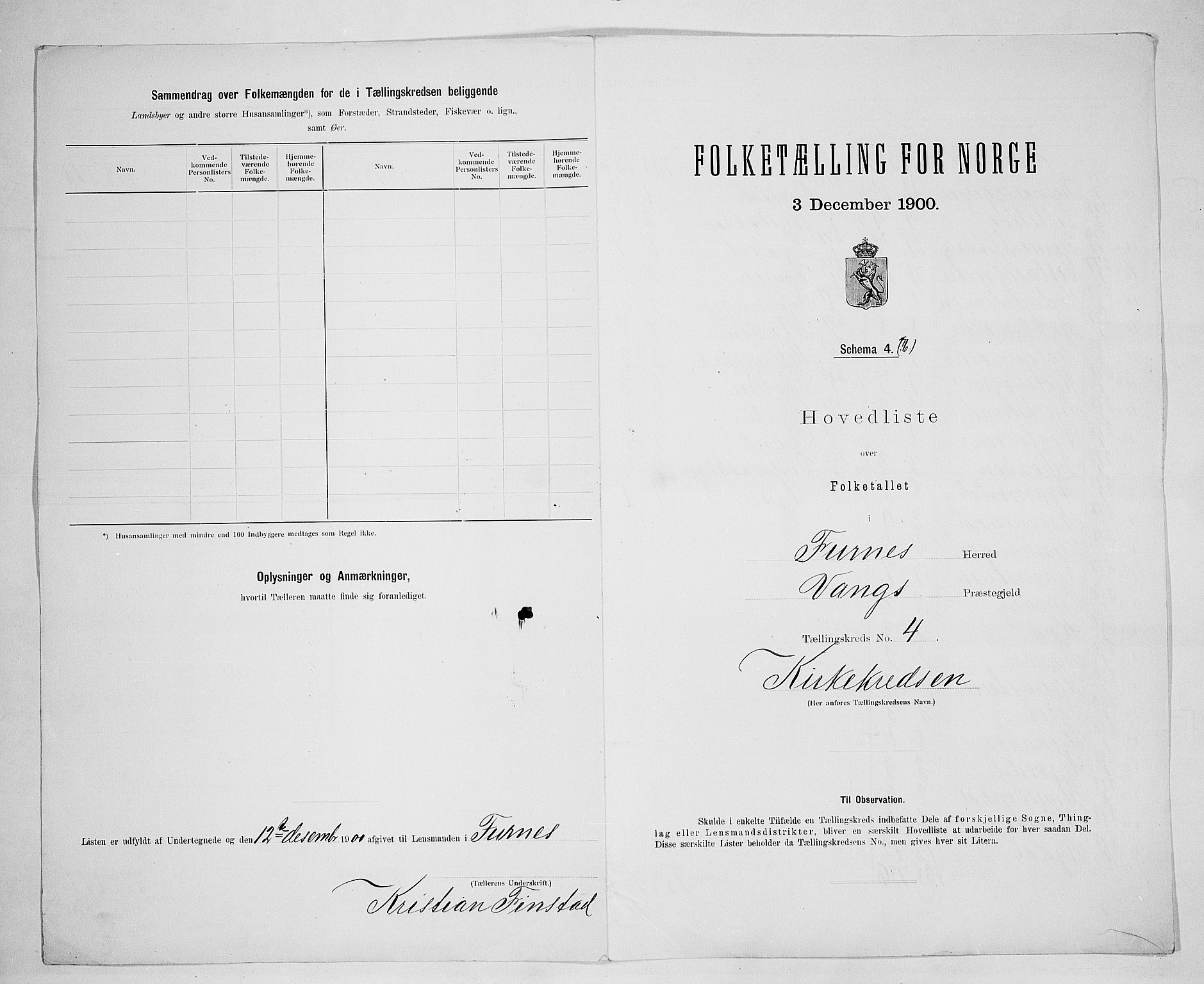 SAH, 1900 census for Furnes, 1900, p. 23