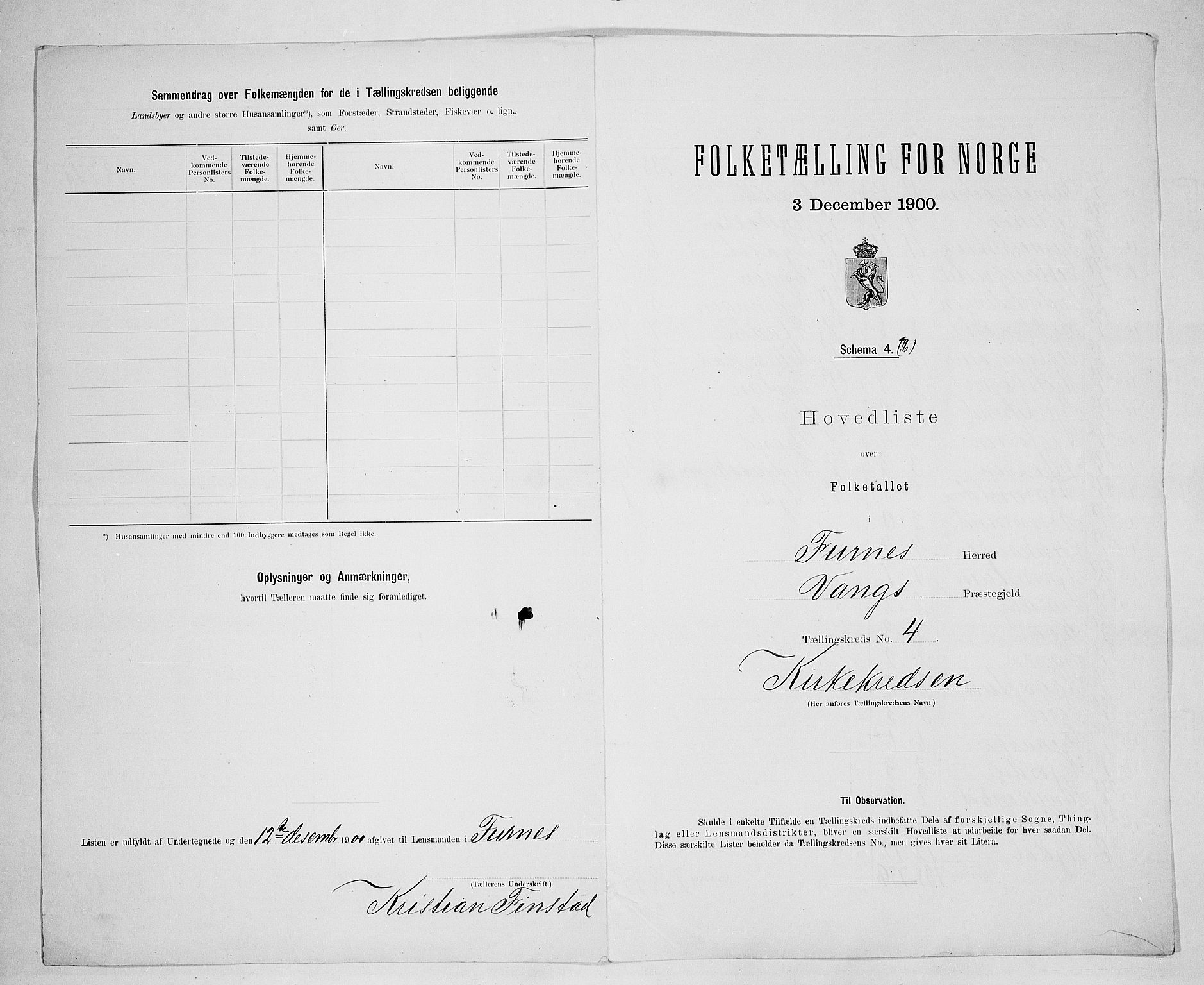 SAH, 1900 census for Furnes, 1900, p. 23