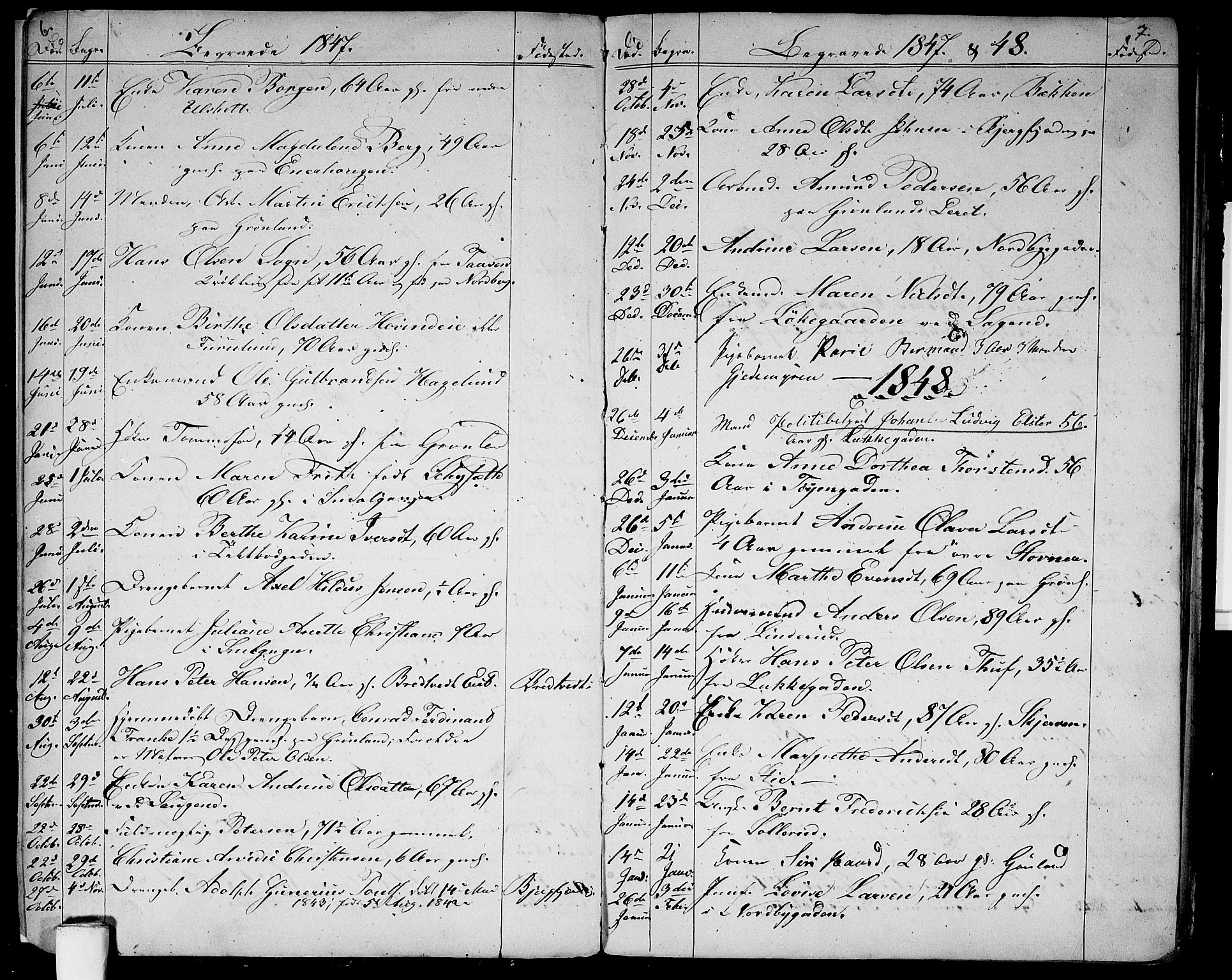 Aker prestekontor kirkebøker, SAO/A-10861/G/L0012: Parish register (copy) no. 12, 1846-1860, p. 6-7