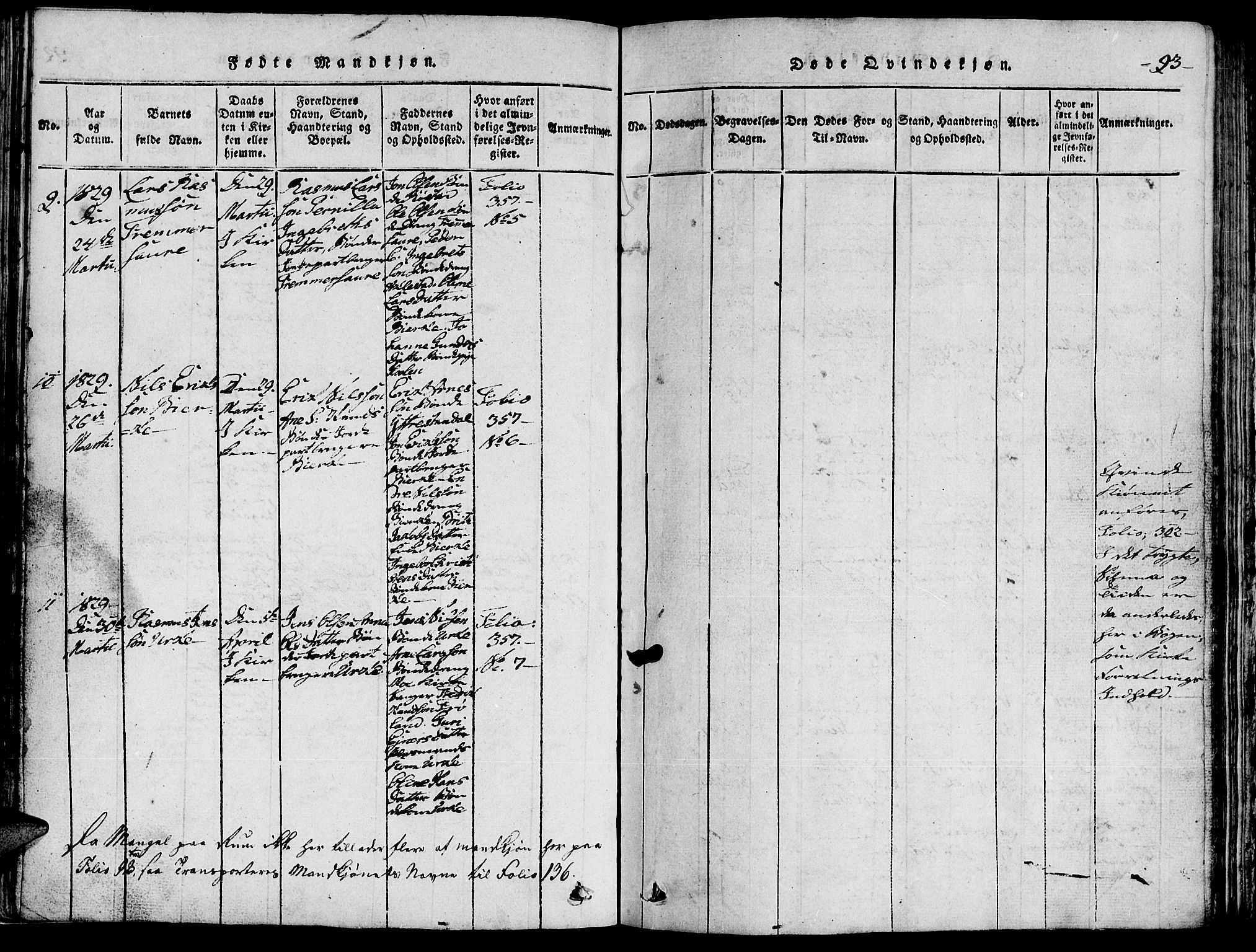 Ministerialprotokoller, klokkerbøker og fødselsregistre - Møre og Romsdal, AV/SAT-A-1454/515/L0207: Parish register (official) no. 515A03, 1819-1829, p. 93