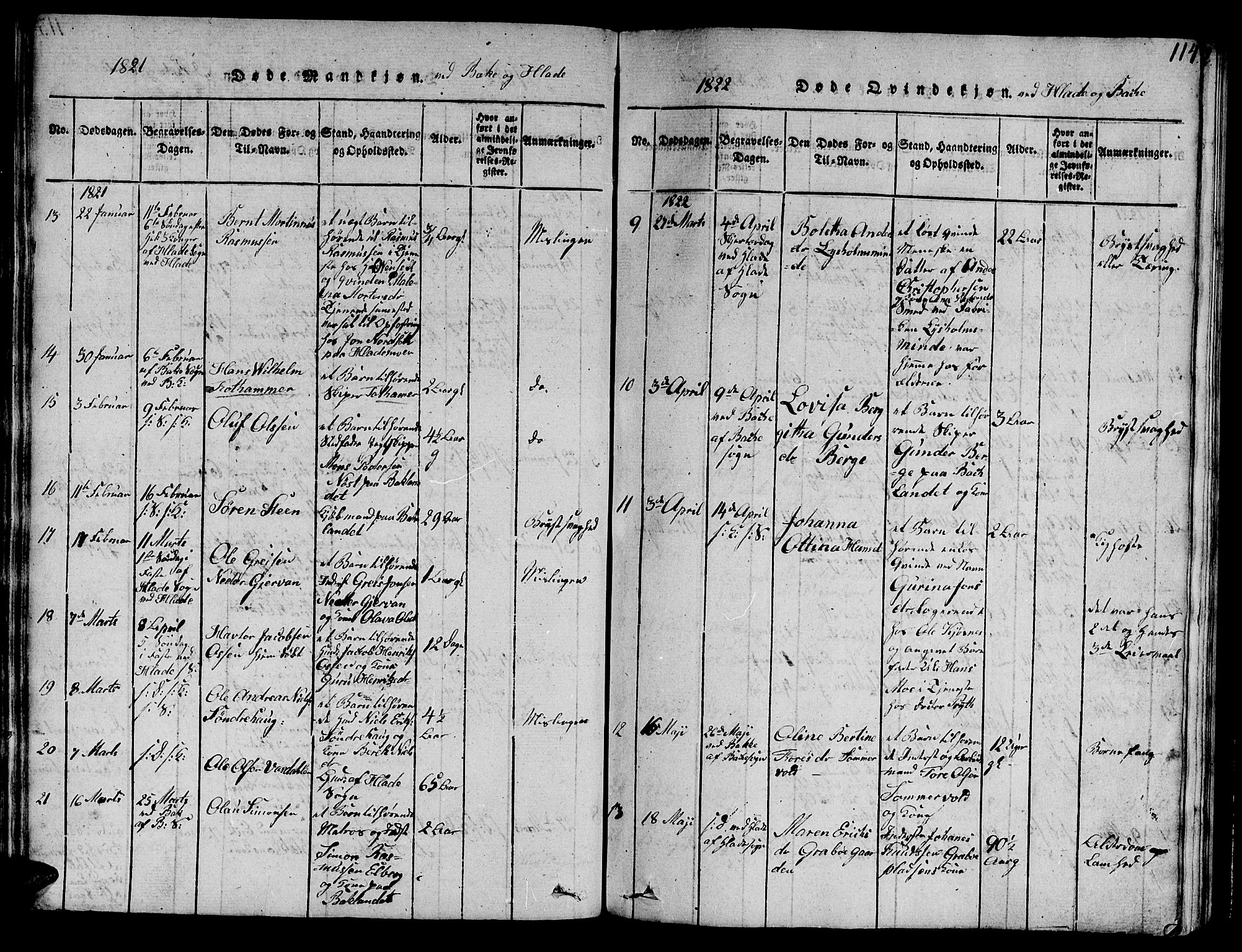 Ministerialprotokoller, klokkerbøker og fødselsregistre - Sør-Trøndelag, AV/SAT-A-1456/606/L0307: Parish register (copy) no. 606C03, 1817-1824, p. 114