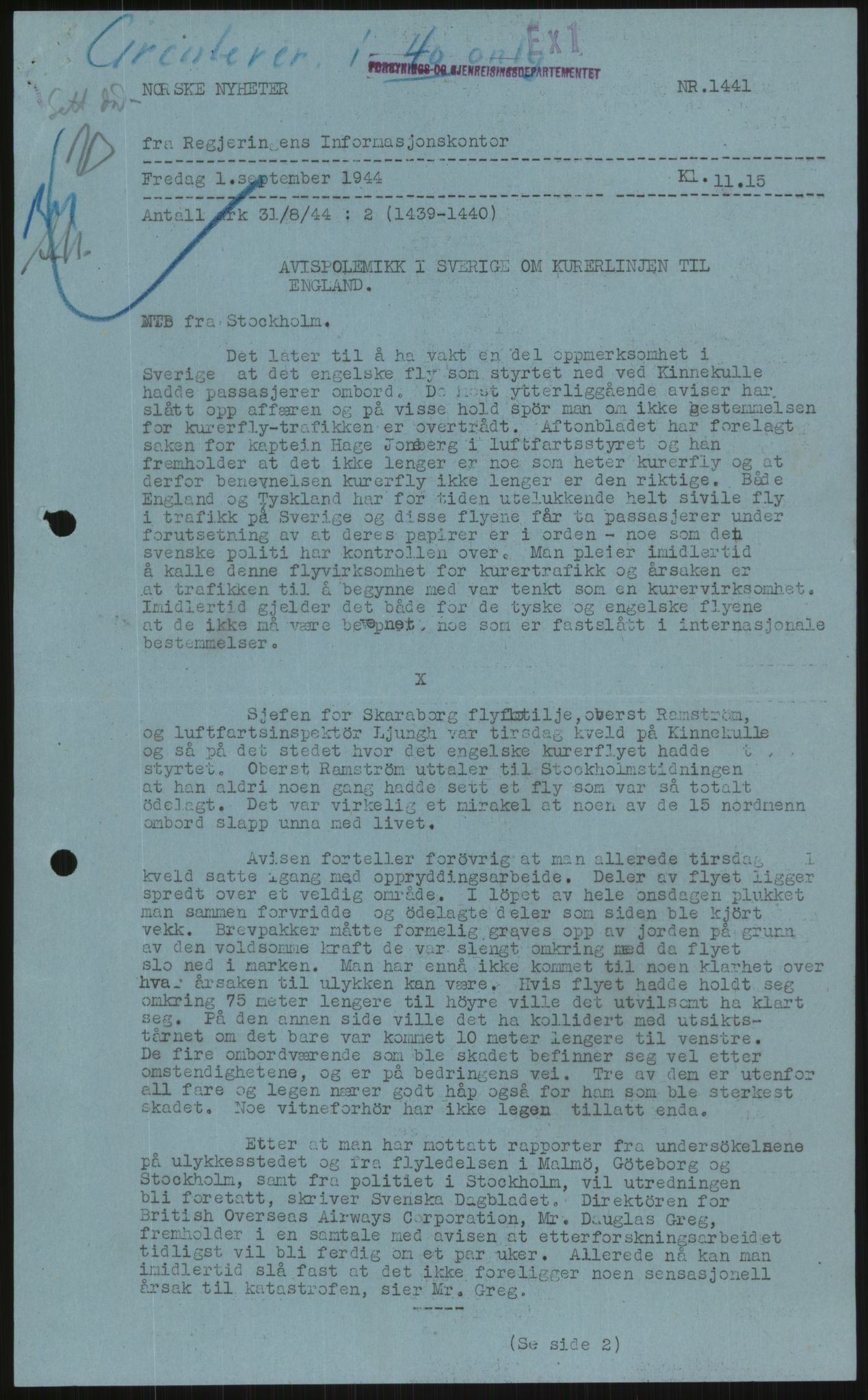 Kommunaldepartementet, Den alminnelige avdeling, AV/RA-S-1437/F/Fe, 1944, p. 3