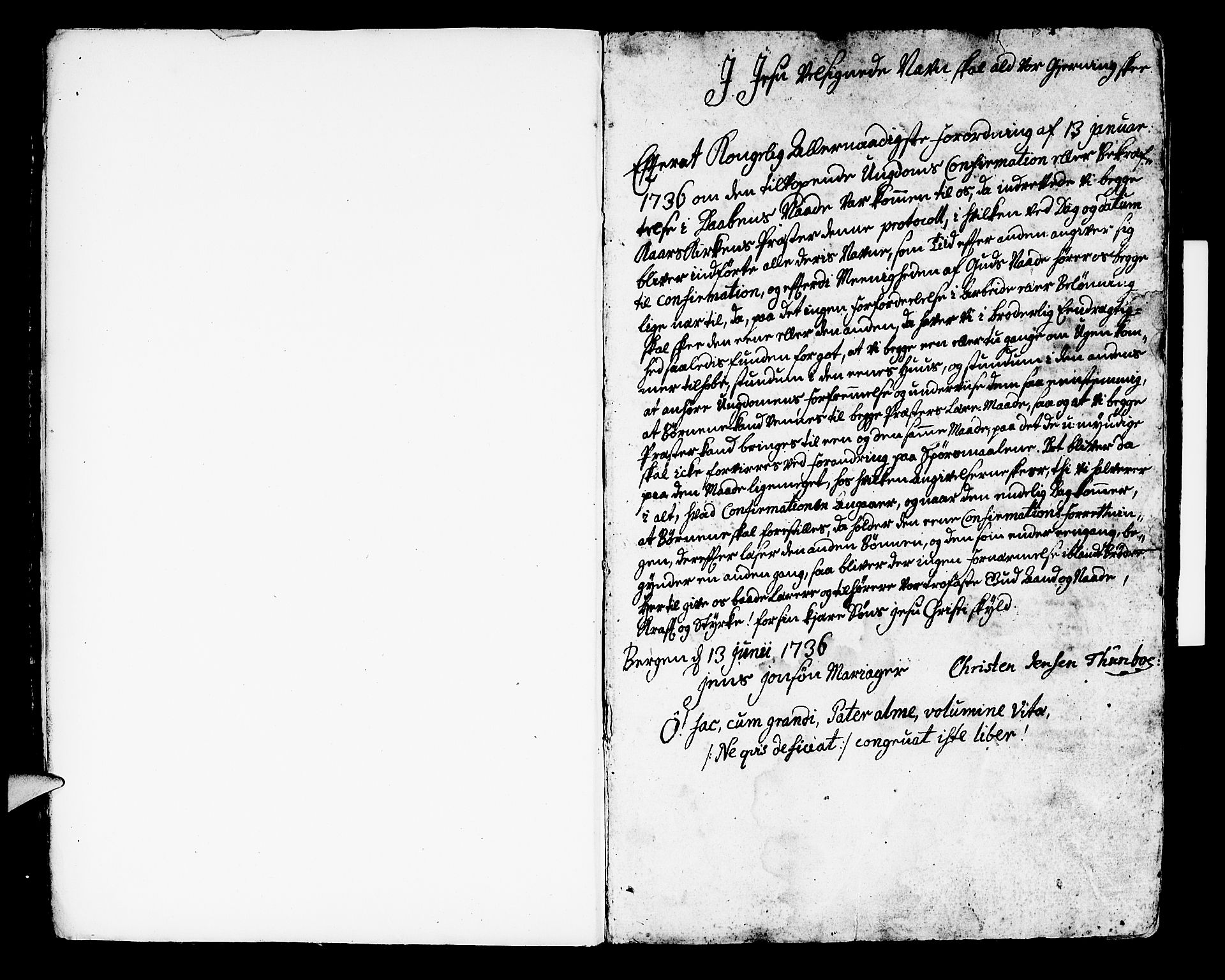 Korskirken sokneprestembete, SAB/A-76101/H/Haa/L0007: Parish register (official) no. A 7, 1736-1839, p. 1