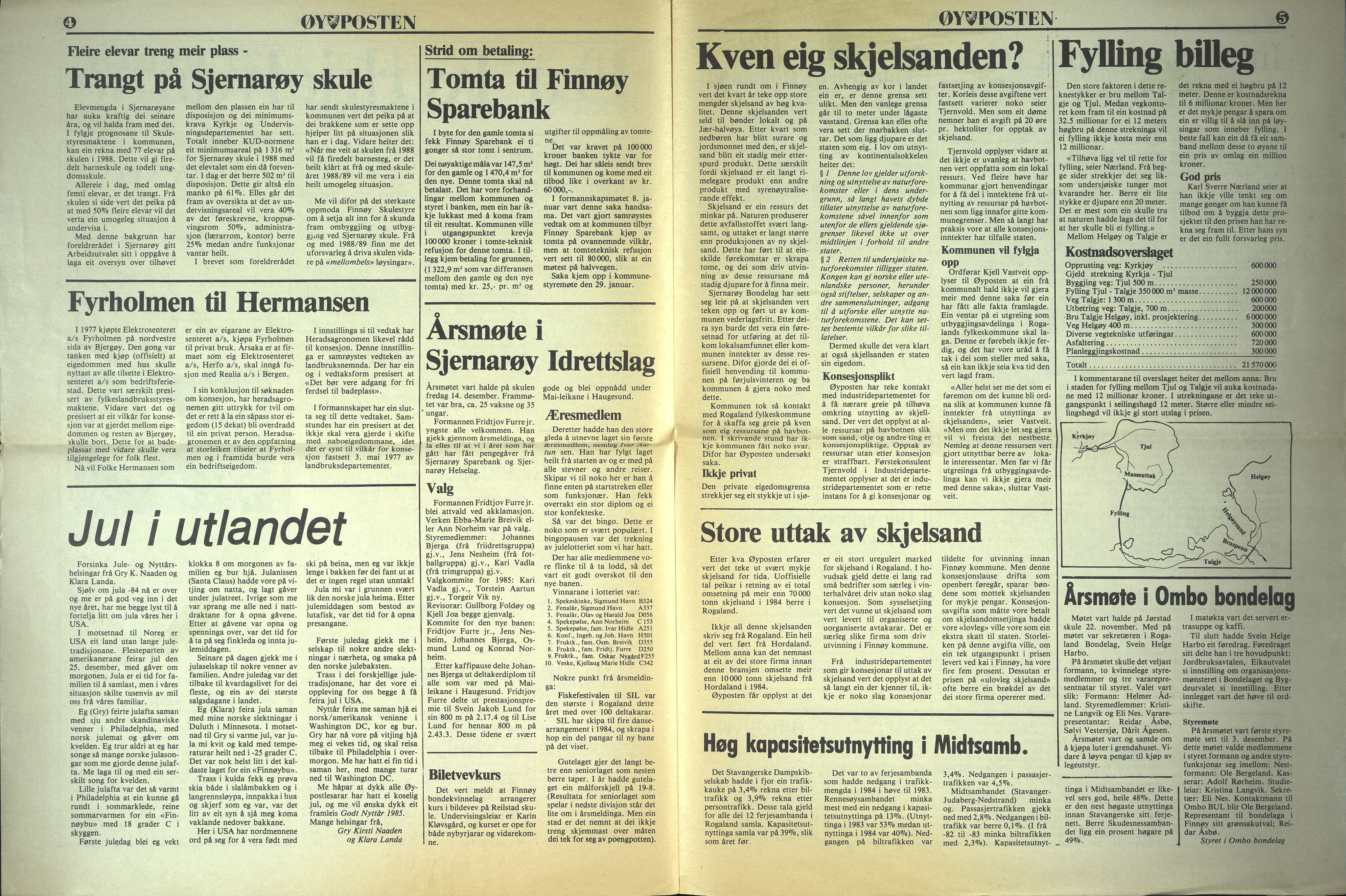 , Finnøy kommune, Øyposten, 1985, 1985