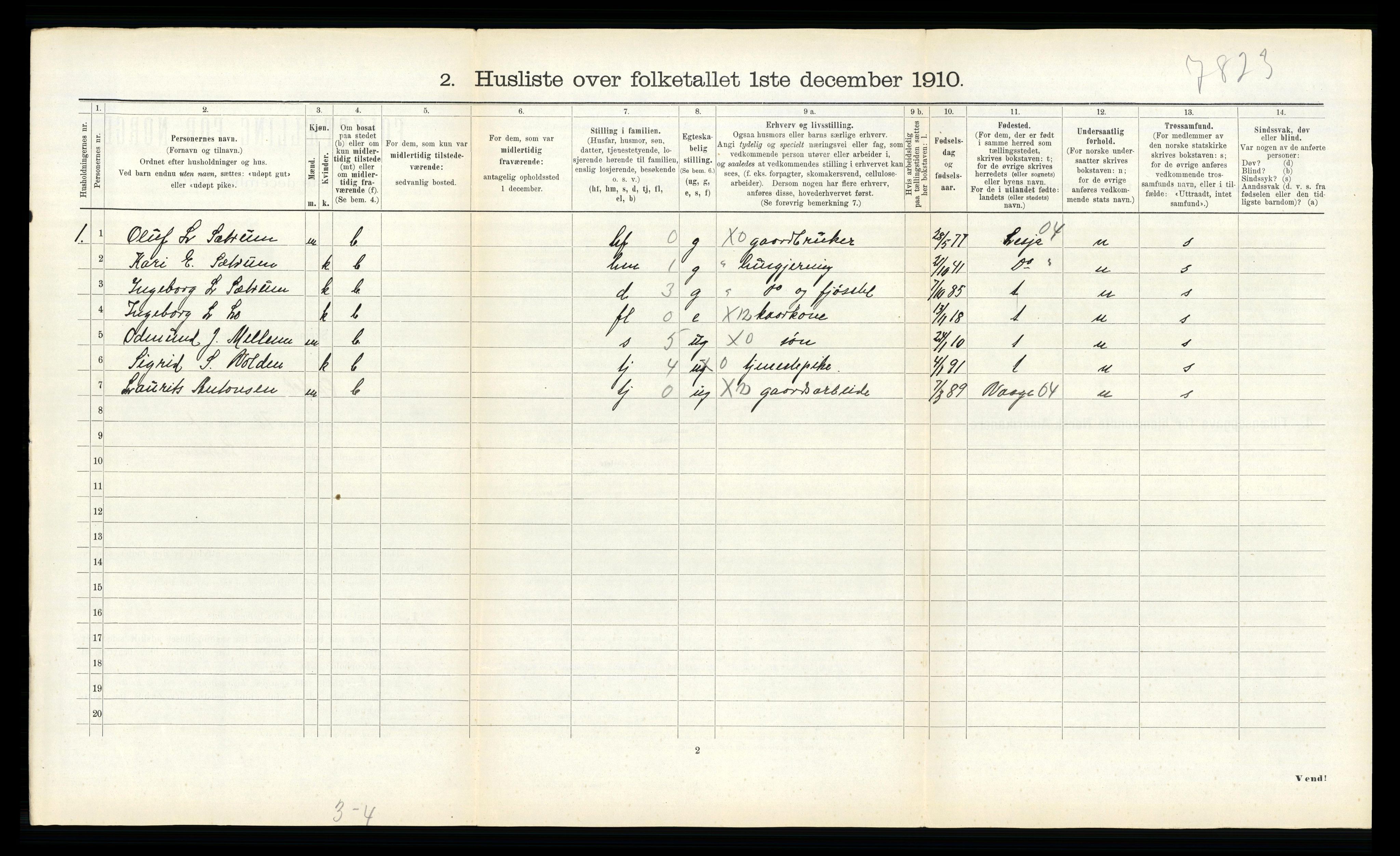 RA, 1910 census for Oppdal, 1910, p. 486