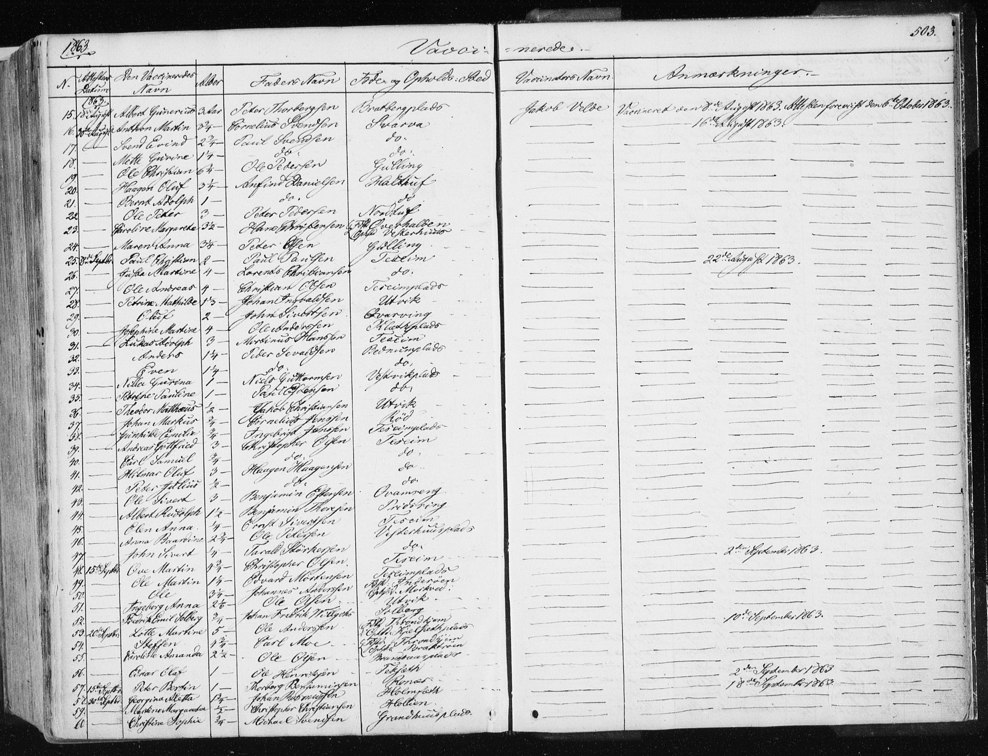 Ministerialprotokoller, klokkerbøker og fødselsregistre - Nord-Trøndelag, SAT/A-1458/741/L0393: Parish register (official) no. 741A07, 1849-1863, p. 503